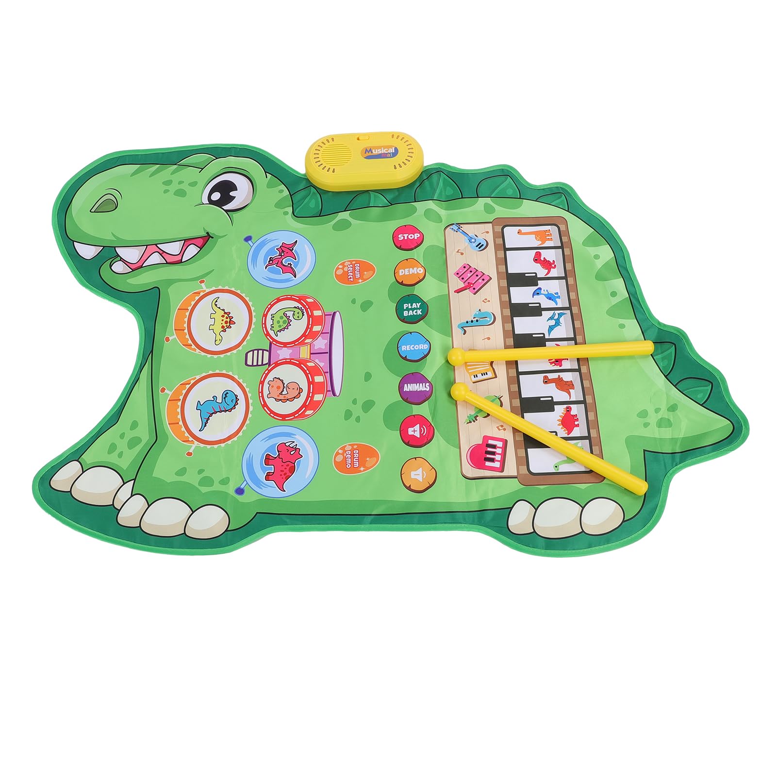 aqxreight Musical Mat Cute Dinosaur Educational Piano and Mat for Toddlers Early Learning a Playful Their MUSI Musical MatBaby Music MatPiano and MatBaby Piano ToyBaby — view 4