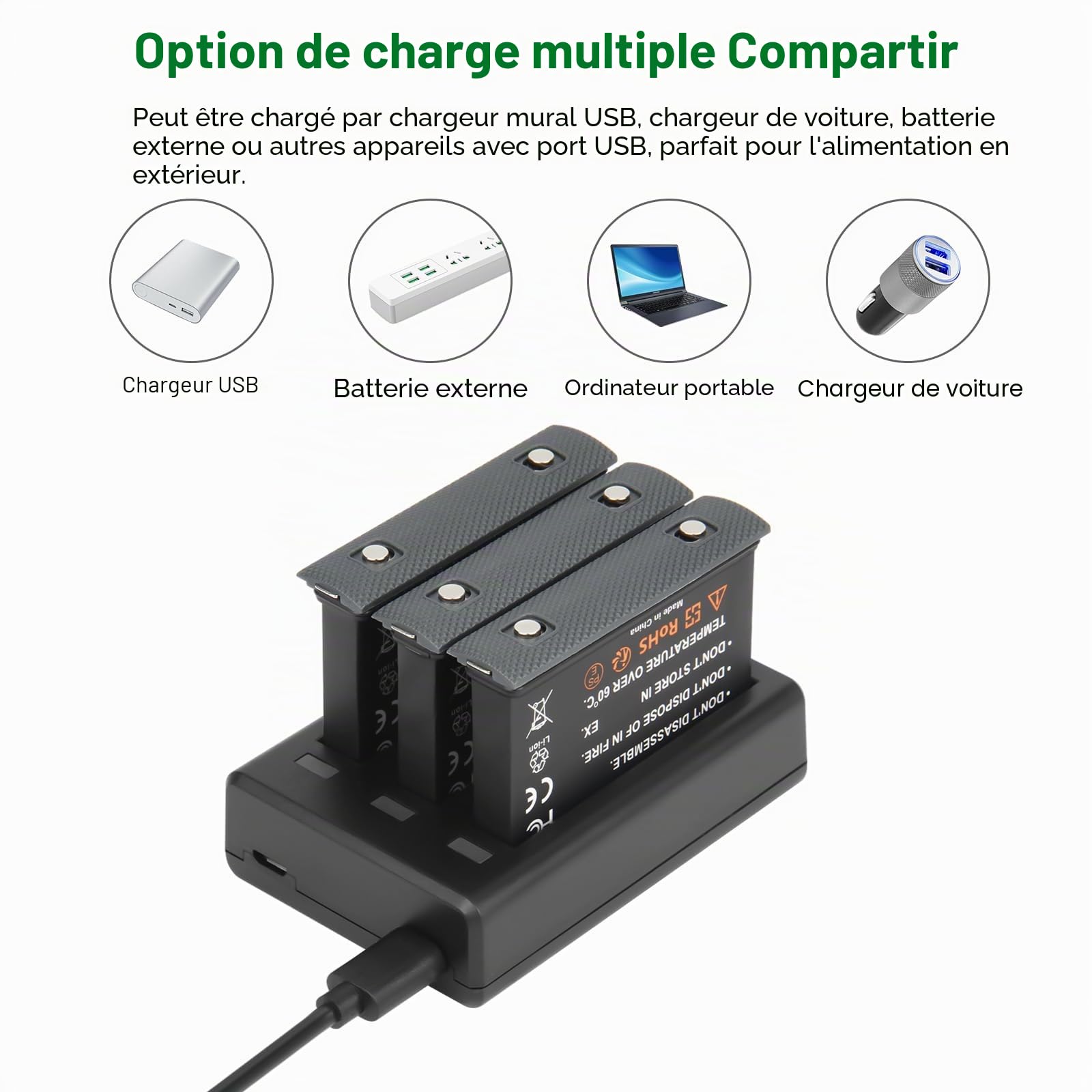 2X Shentec 3.85V 2000mAh Li-ION Batterie de Remplacement Compatible avec Insta360 One X2 Batterie Accessoires Insta360 X2