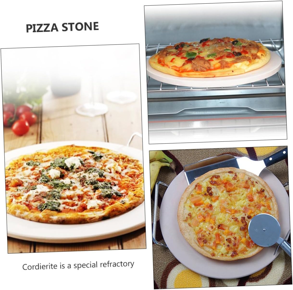 1pc High-temperature Cordierite Baking Tool for Oven and Grill for Crispy Pizza Bread and More Design