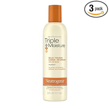 Neutrogena Triple Moisture Silk Touch Leave-In Cream 6 Ounce (Pack of 3)