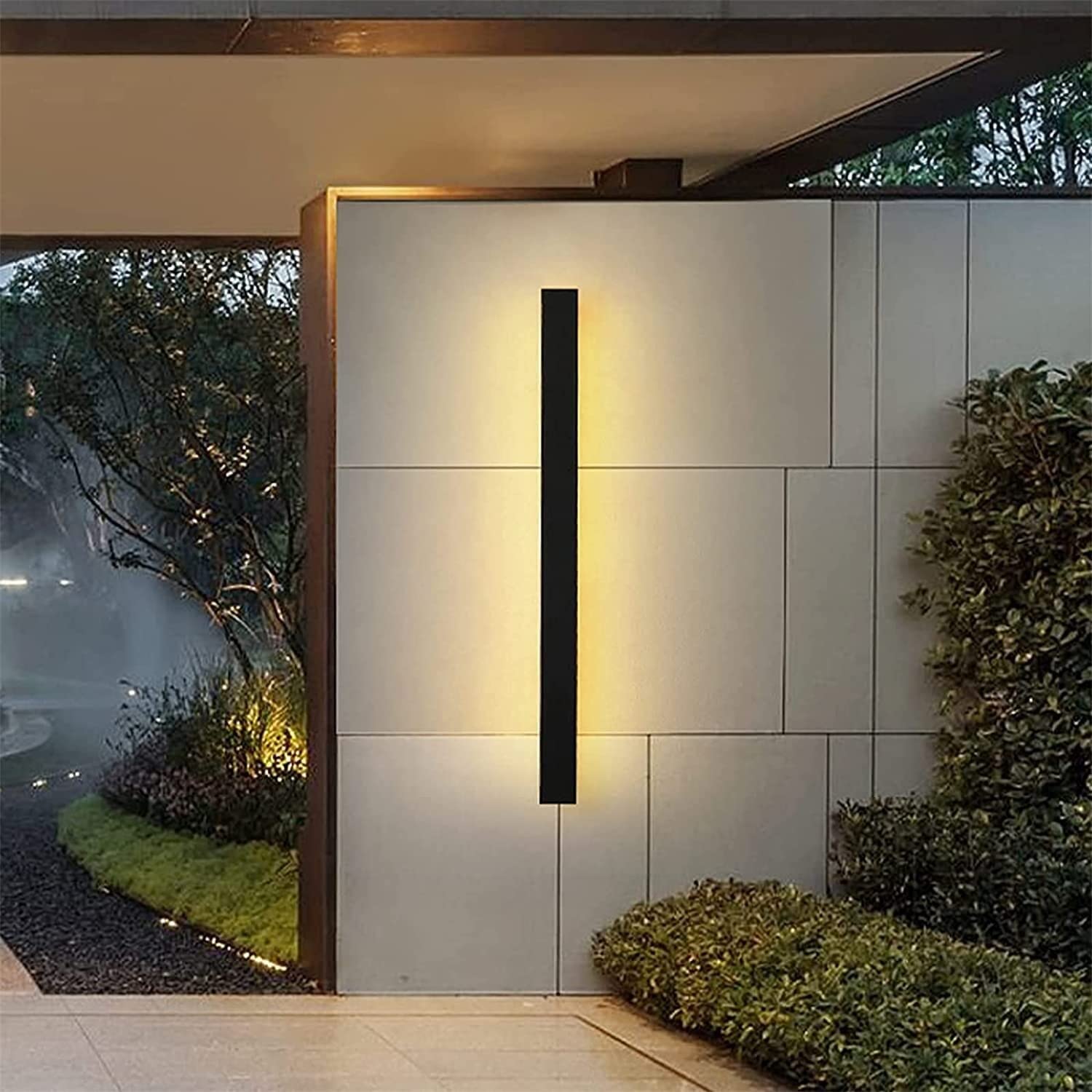 HELCEKOU LED Dimmable Wall Lamp Outdoor/Indoor IP65 Waterproof Lights 3000K-6500K Modern Exterior Long Strip Sconces for Kitchen Island Study Reading Bedroom Corridor Courtyard (Color : 80cm)