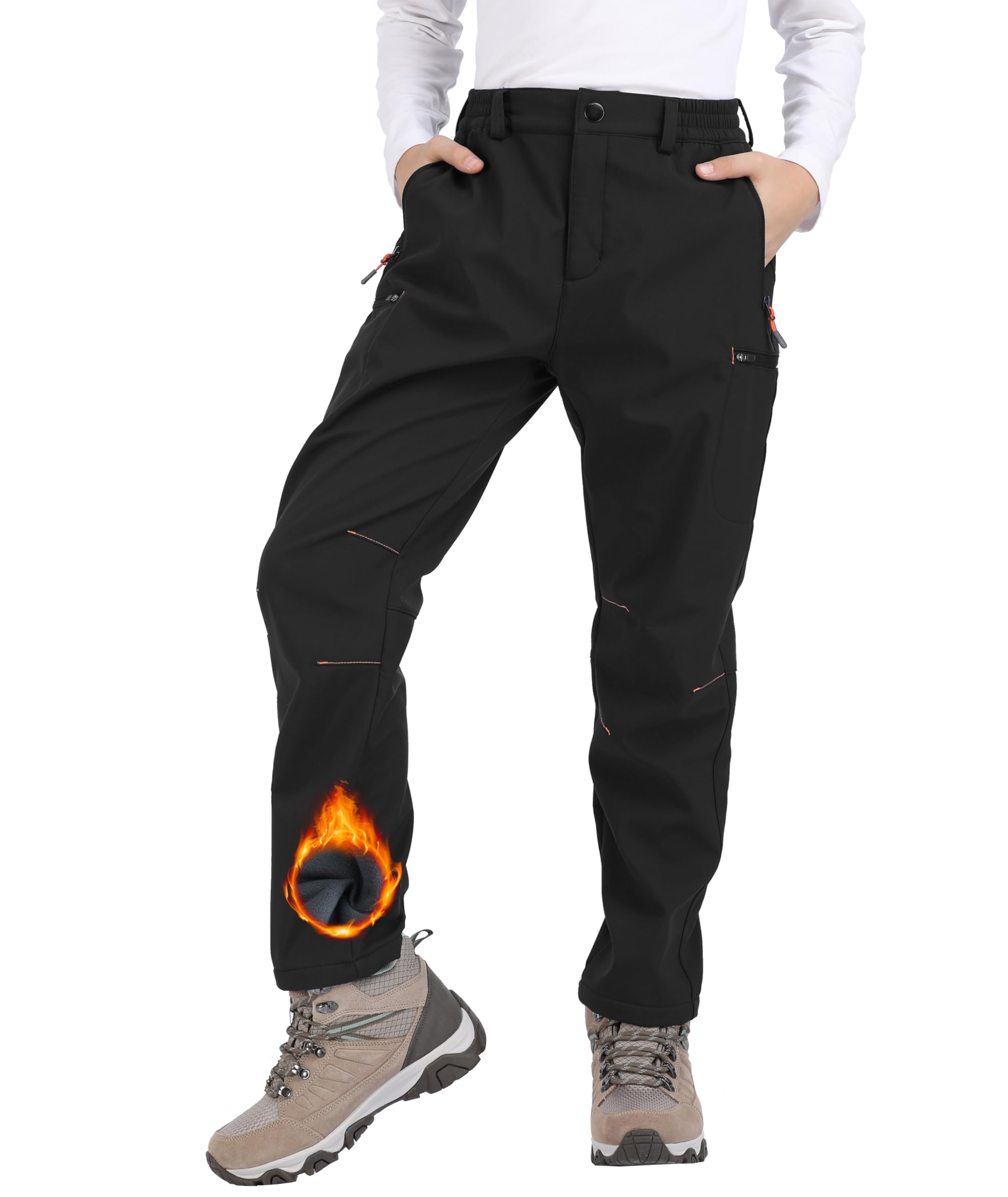 Pantaloni Sci Bambino Invernale Pantaloni Termici Ragazzo Pantalone Neve Bambina in Pile Softshell Impermeabili Bambina Traspirante Ragazzo da Trekking