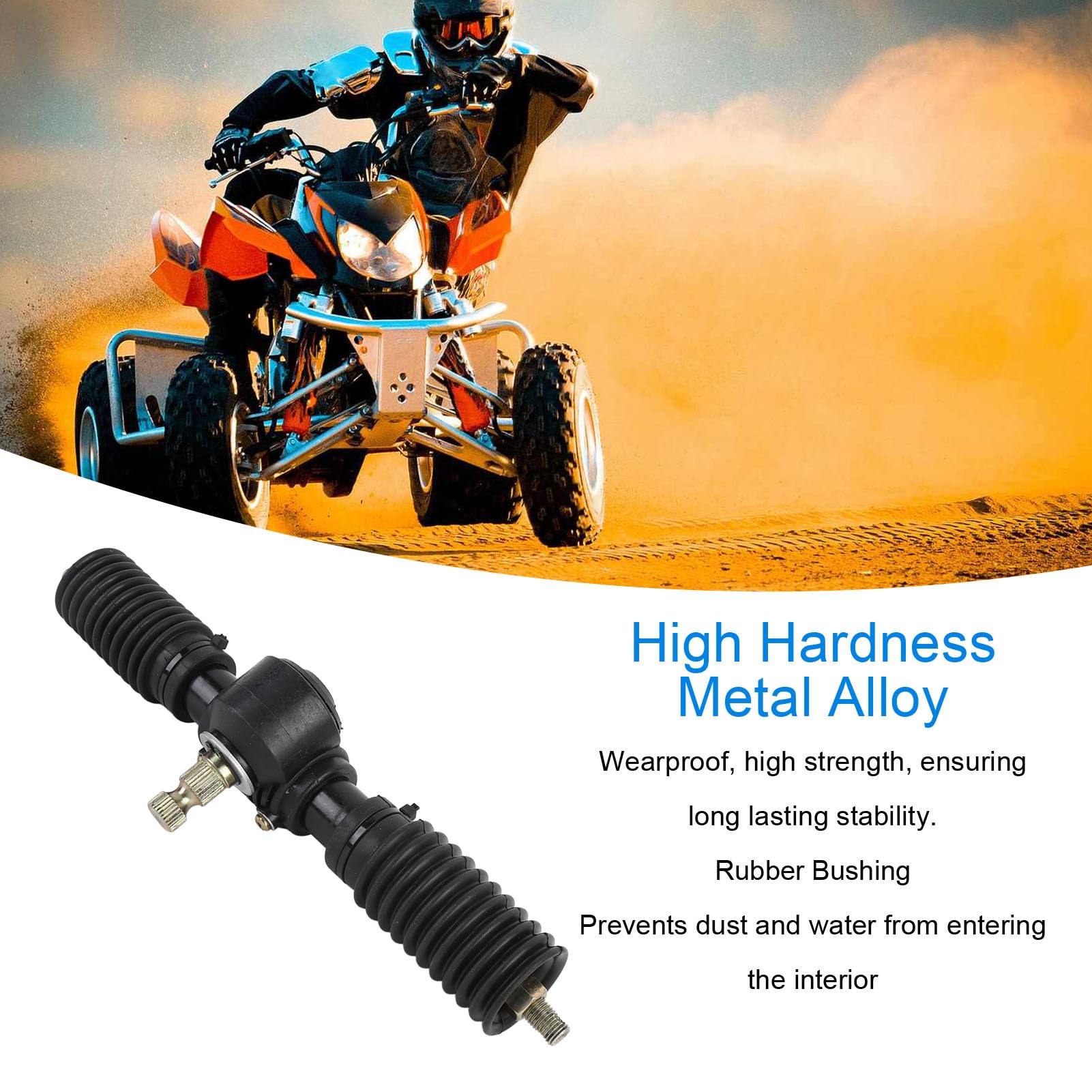 Power Steering Rack, Power Steering Gear Rack Pinion Assembly 30T 295mm Long with Rubber Bushing for Go Kart ATV UTV Quad