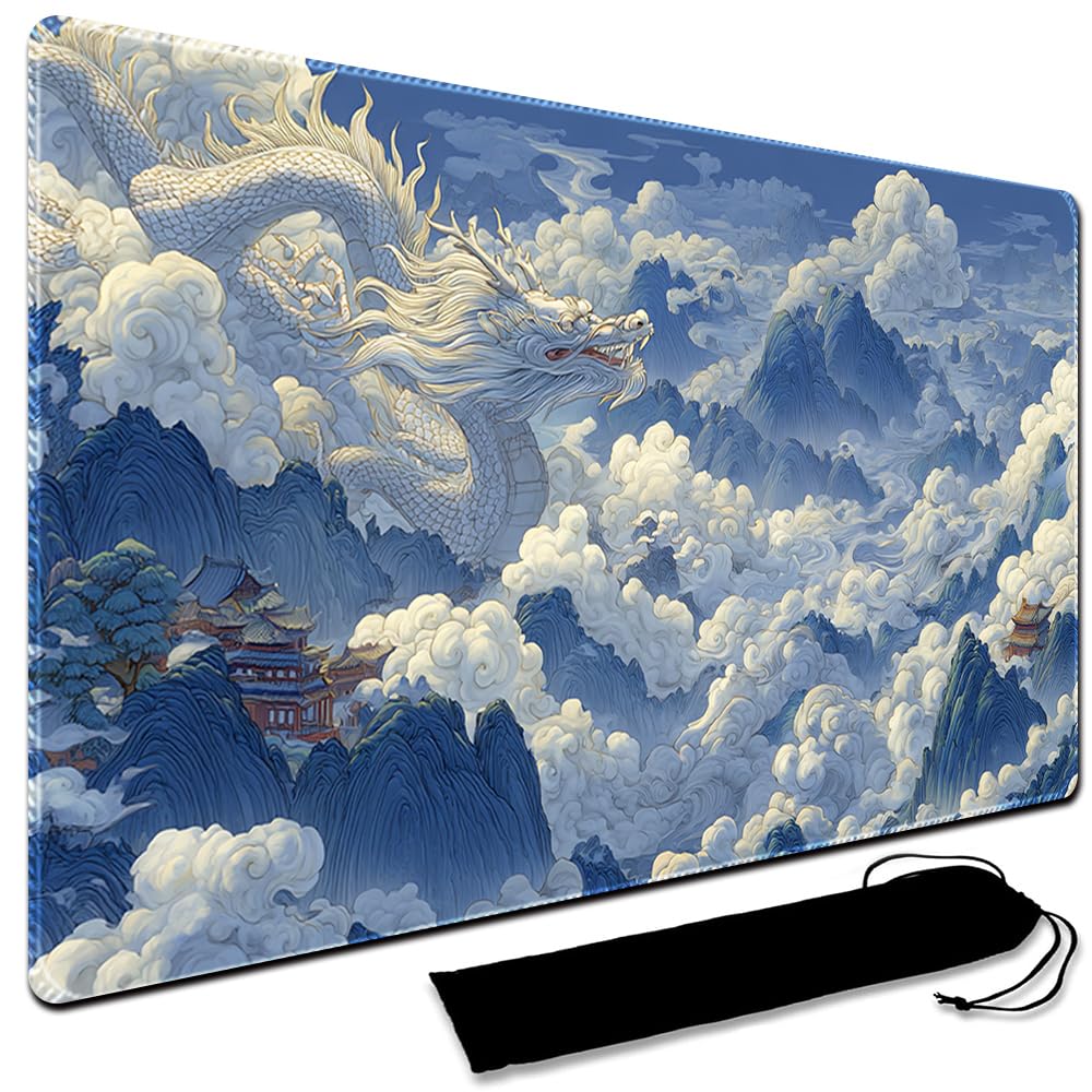 MTG Playmat,With Waterproof Storage black Bag Szie 60 x 35CM , With Zone MTG playmat Stitched Edges Game Play Mat Trading Card Game Playmats TCG Game Mat (No Zone,12)