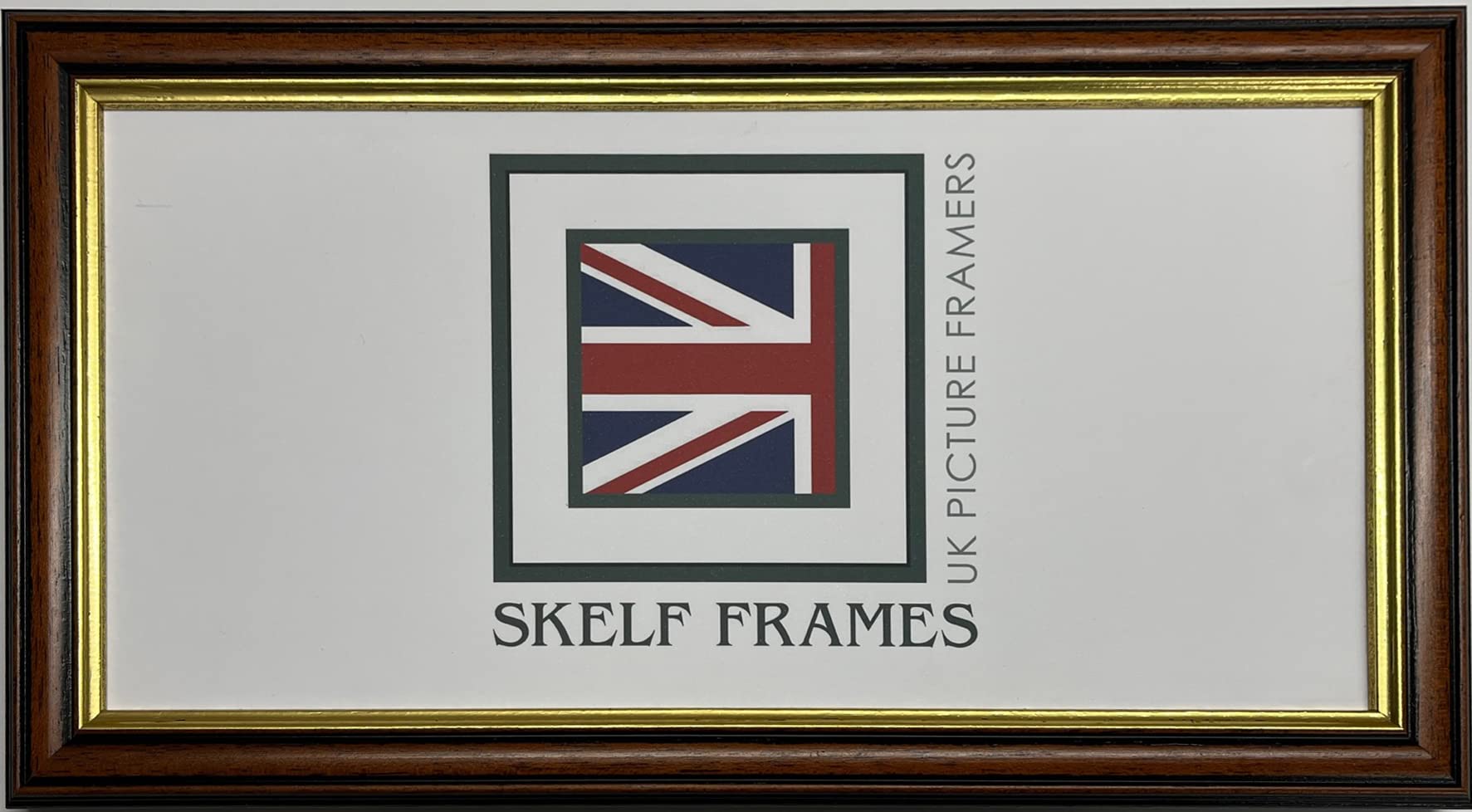 Skelf Frames Dark Wood With Gold Inlay 20X8 Panoramic Picture Photo Poster Wood Frame (Dark Wood With Gold Inlay)