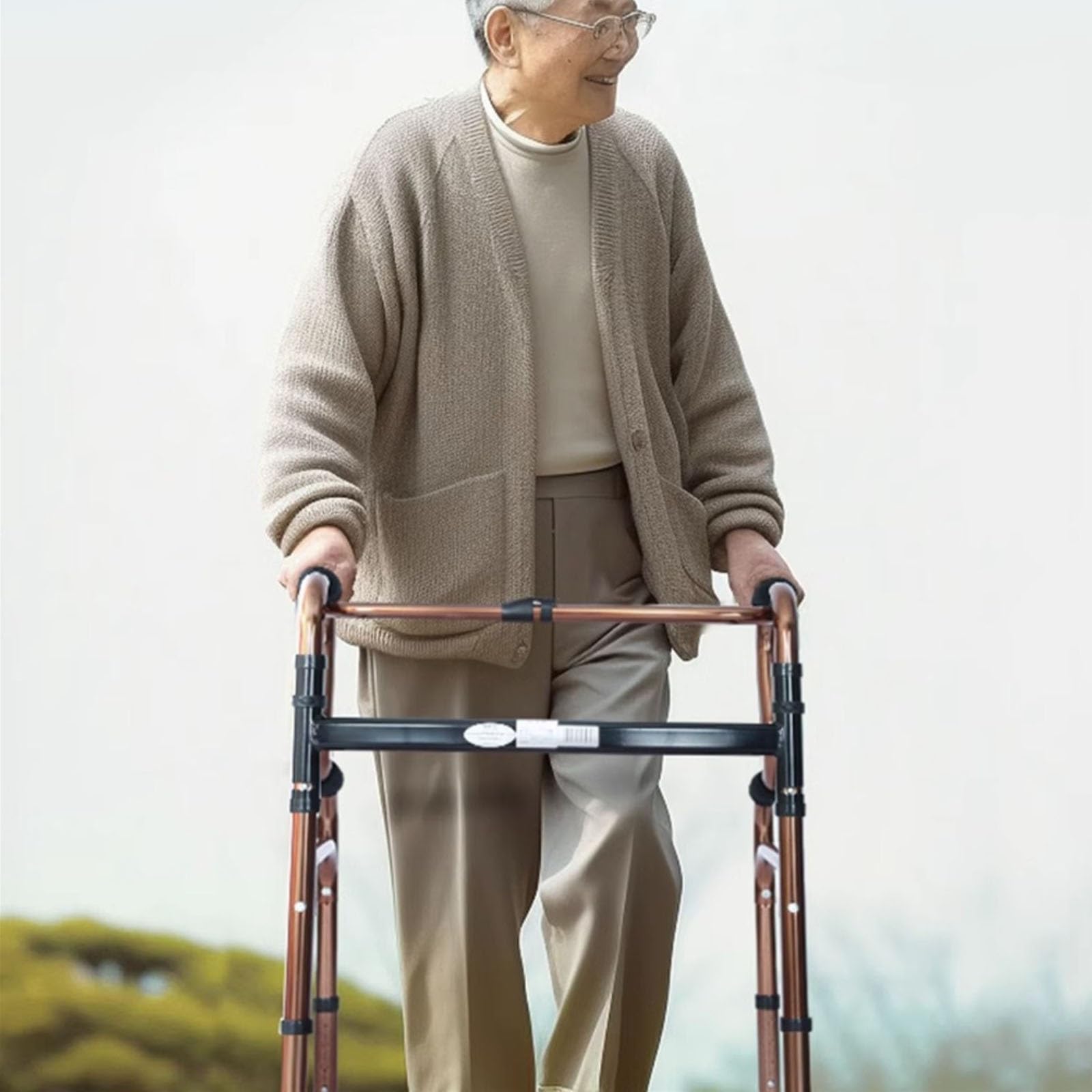 Andador para Ancianos Andadores con Ruedas for Personas Mayores, Ayuda for Caminar con Asiento y Brazos Ajustables, Andador médico Plegable de Aluminio Andador Ligero
