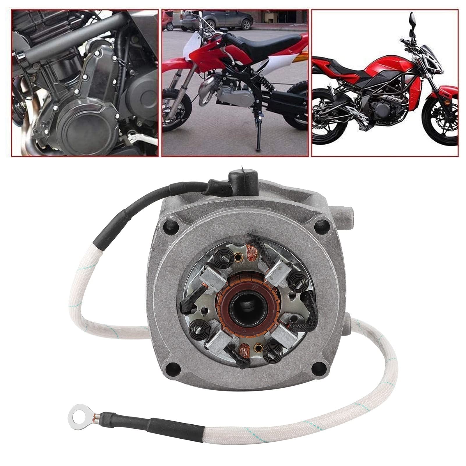 Motor de Arranque de Motocicleta, Motor de Arranque de Motocicleta de Aleación de Aluminio Apto para 2 Tiempos 43CC 47CC 49CC (40‑6) Cortacésped de Bicicleta de Bolsillo ATV 4 Ruedas
