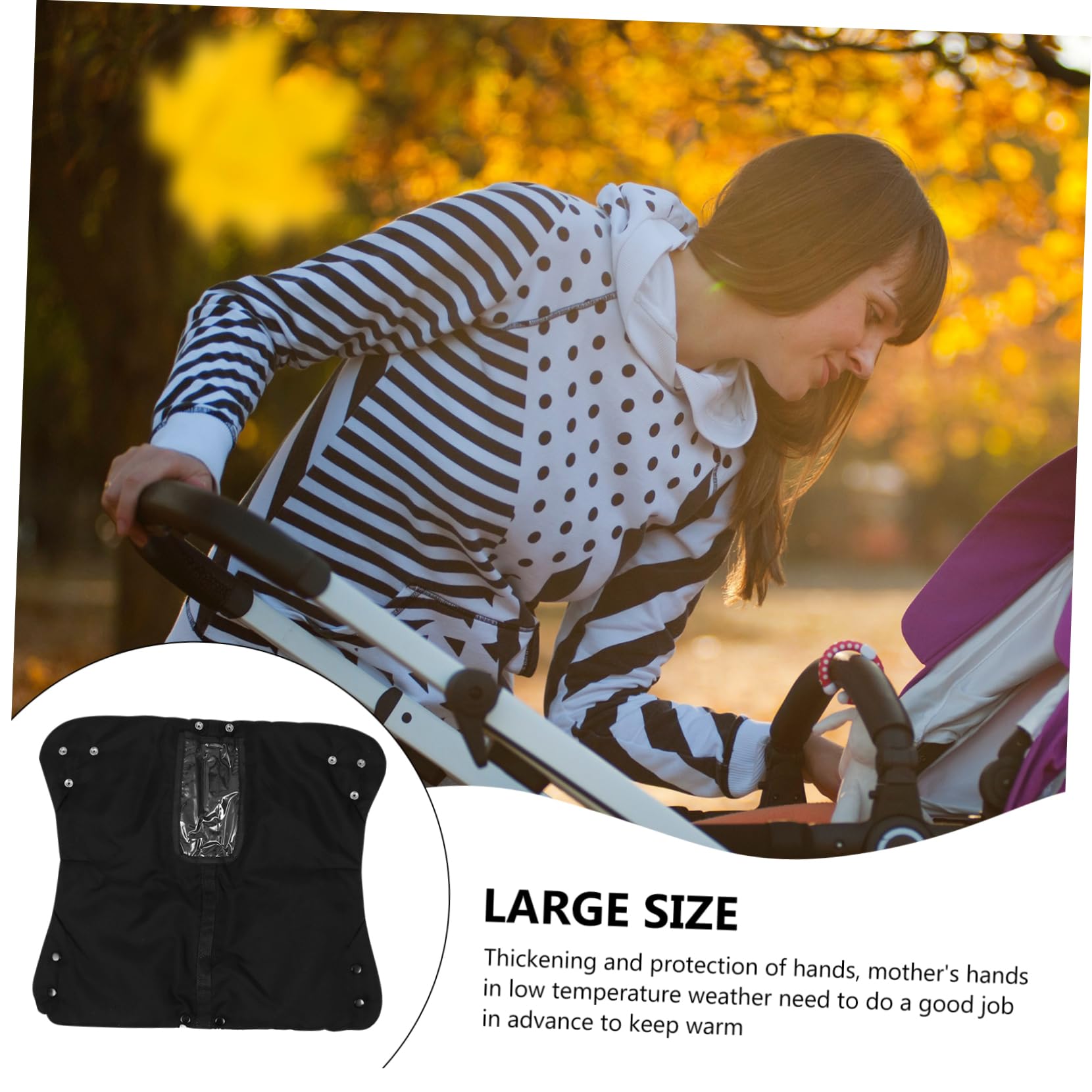 Yardwe 2 Piezas Guantes para Cochecito de Oxford Impermeables Cálidos y Cortaviento Manoplas Gruesas Antiescarcha para Invierno Fácil Instalación Manillar