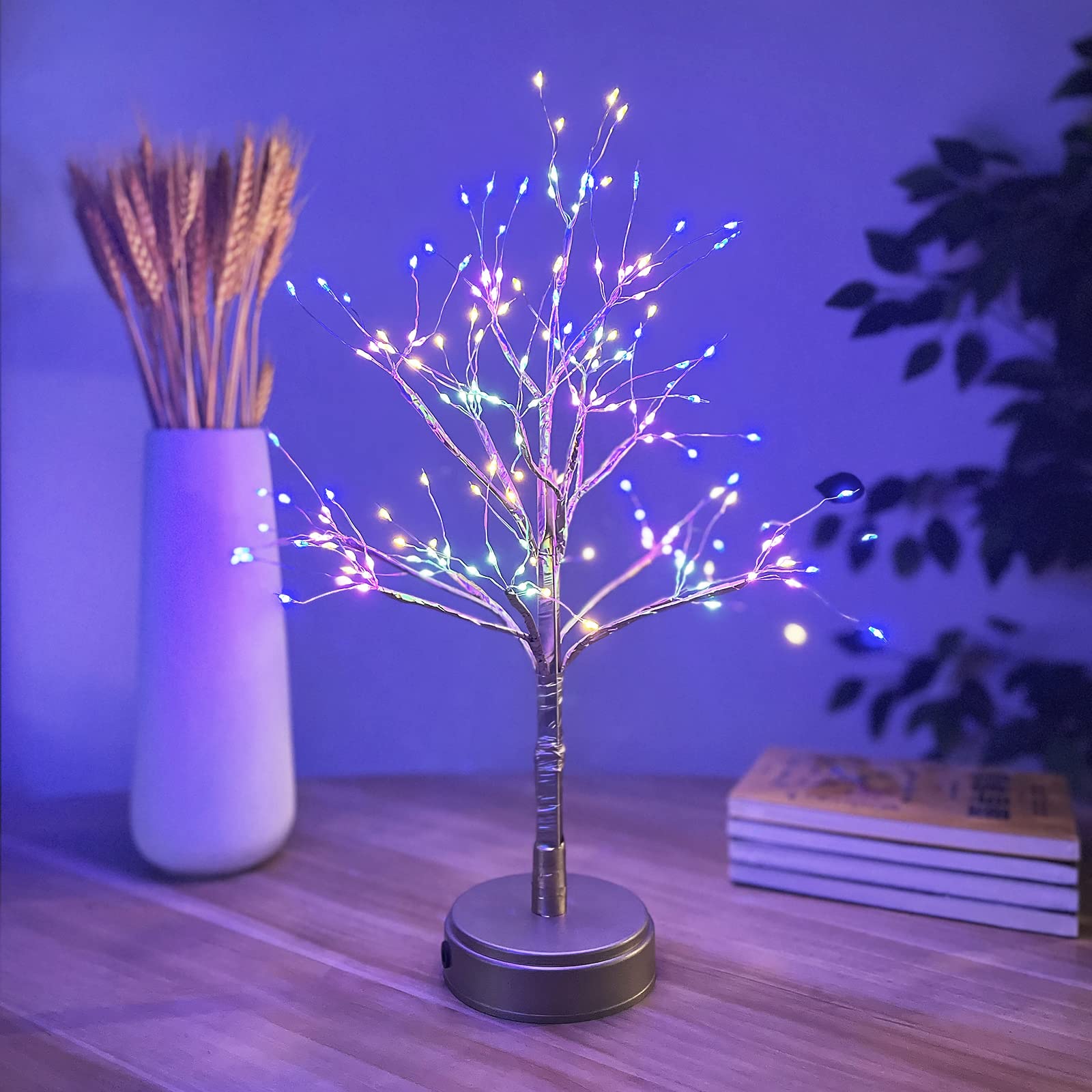 MiyoleTabletop Bonsai Tree Light, Aesthetic Lamp with 170 LEDs,DIY Artificial Tree Lights, Cute Night Light for Room Home Holiday Christmas Decor (Multicolor)