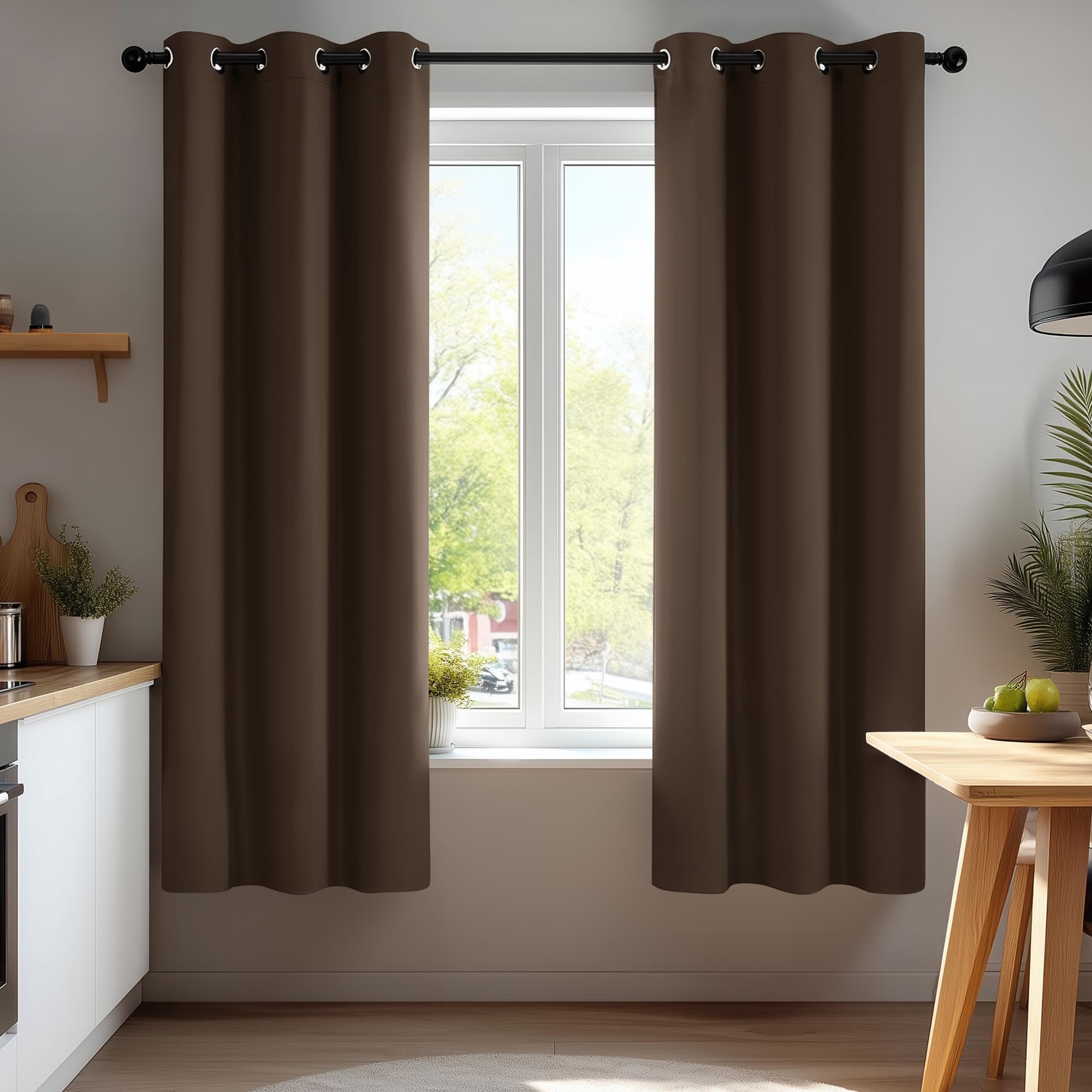 Deconovo Blackout Curtains for Bedroom – Set of 2 42W x 63L Inch Thermal Insulated & Noise Reducing Panels–Home Window Room Darkening Sustainable