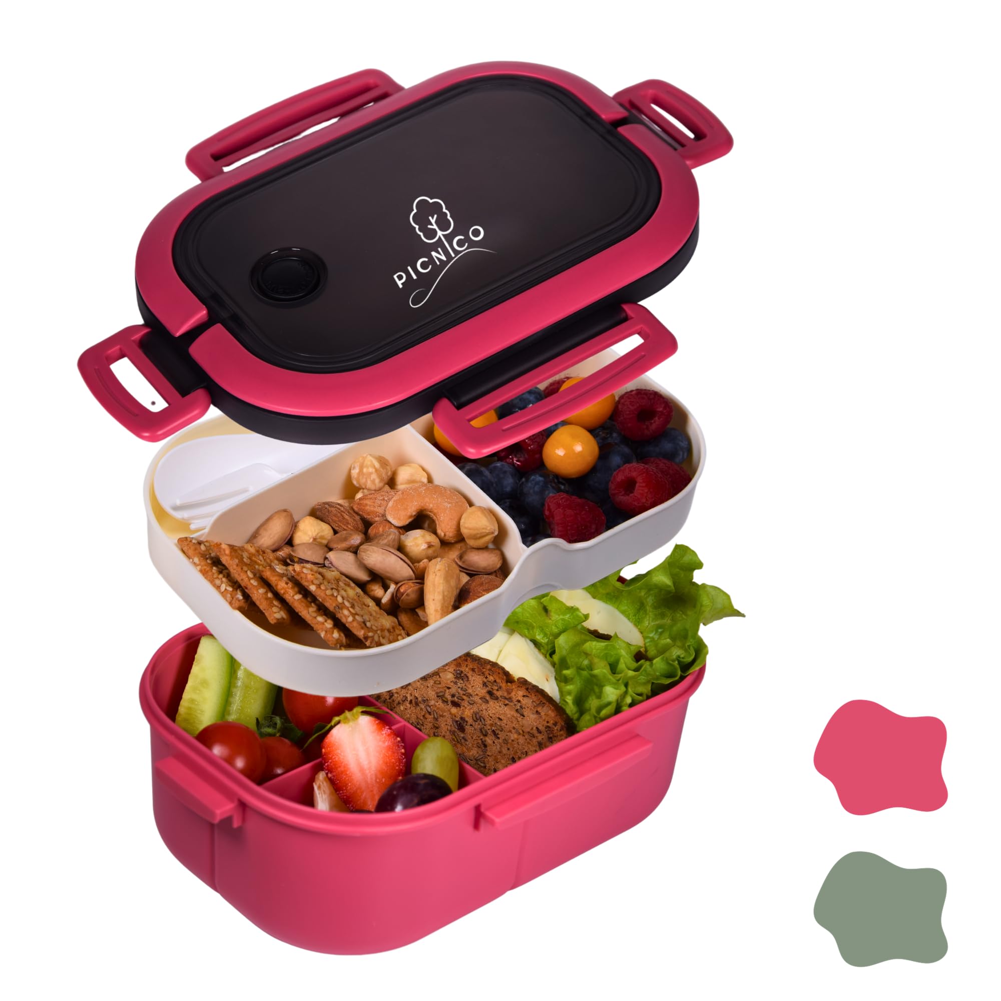 Lunchbox Mit Herausnehmbarer Facheinteilung – Bauernhof-Design, BPA-frei, Ca. 17x13x7,5 Cm