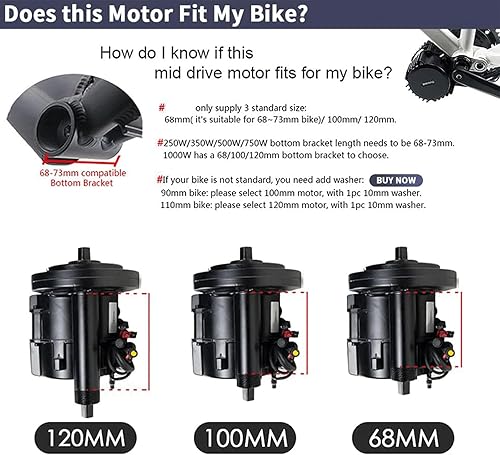 Miniatura 4 de BAFANG BBSHD BBS03 4852V 1000W Kit de conversión de bicicleta eléctrica con batería de litio de 52 V y cargador DIY Kit de motor de bicicleta