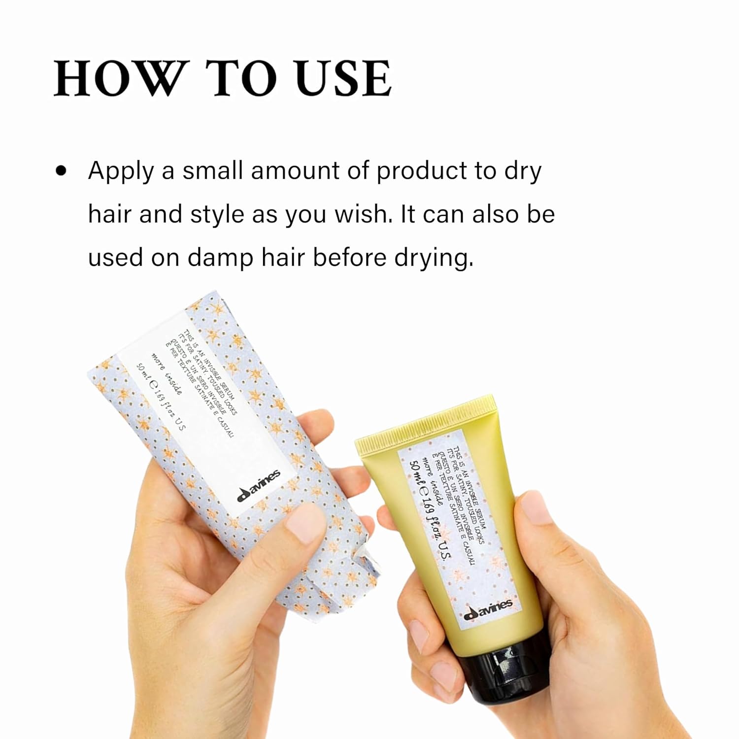 Davines This Is An Invisible Serum, Light Hold Anti-Frizz & Satiny Look - Soft Texture & Separation - Creates Casual "Undone" Styles, Travel Size, 1.69 Fl Oz - Image 4