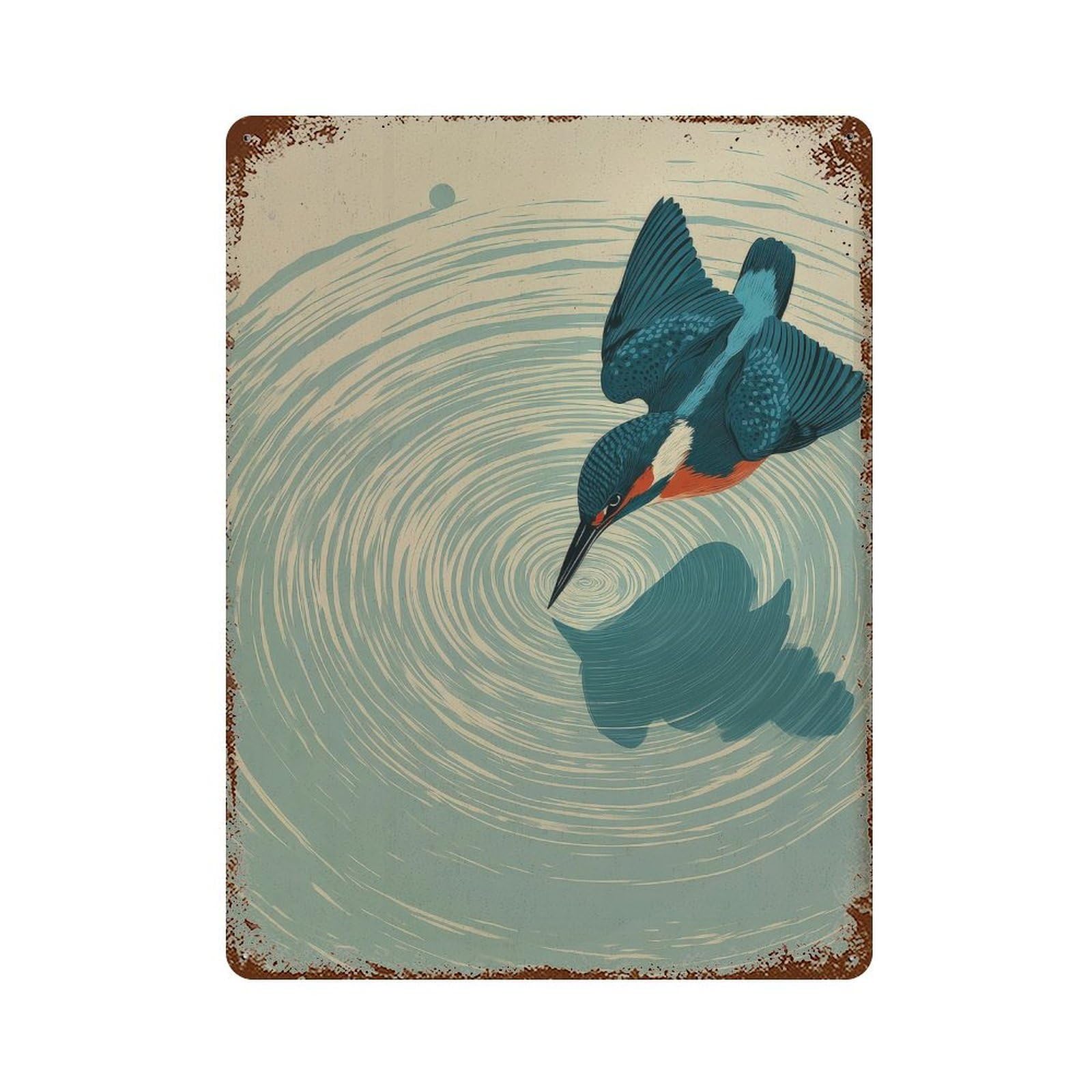 xiaoxiaoshen Kingfisher Bird. Minimalist Modern Wall Decor Art Metal Tin Poster Modern Home Decor Art Home Bar Shop Decorations Vintage Sign 40x30cm
