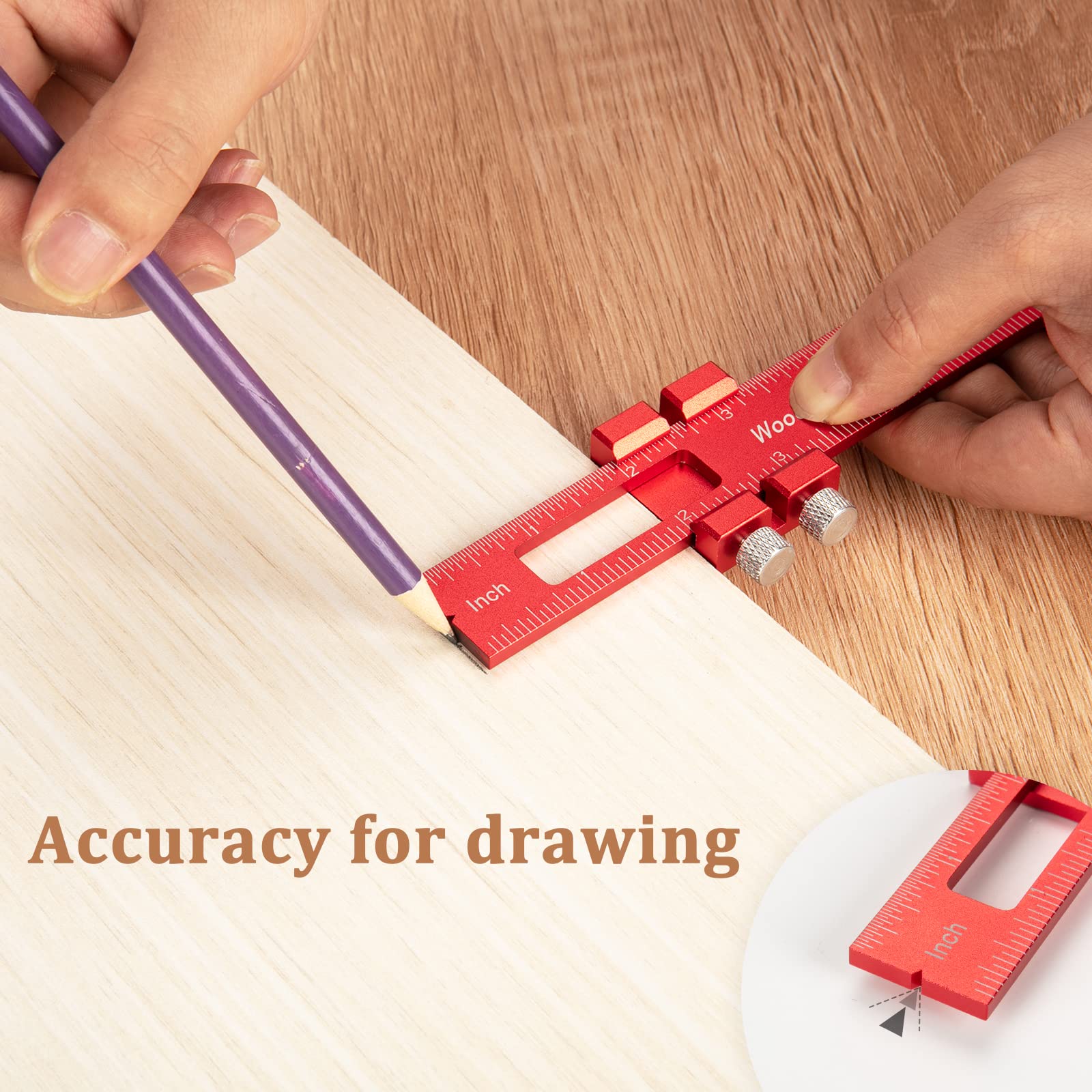 Snapklik.com : Woodworking Ruler Precision Pocket Rule - 6 Inch Metal ...