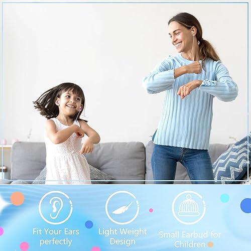 Miniatura 5 de Paquete de 100 auriculares con cable para niños a granel para el aula, auriculares con cable para biblioteca escolar, 0.138 in, multicolor, para