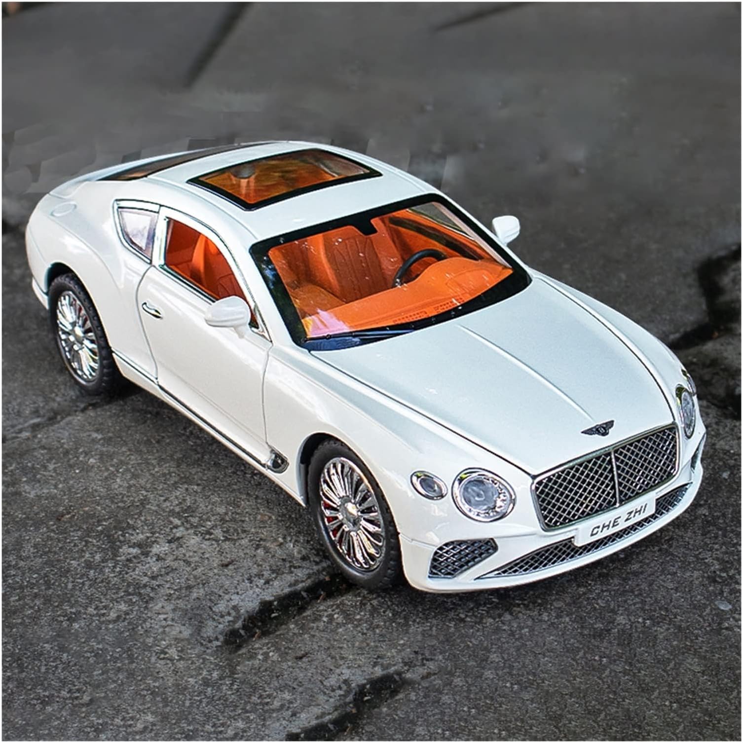 SGTT PRO Model car 1/24 for BentIey Contlnental GT Metal Vehicle Alloy Model Car Collection Simulation Diecast Toy Light Sound Toys for Children Kids (WHITE)