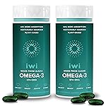 Iwi Omega-3, 60 Softgels (60 Servings), Vegan Plant-Based Algae Omega 3 with EPA + DHA, Whole-Body Support Dietary Supplement, Krill & Fish Oil Alternative, No Fishy Aftertaste