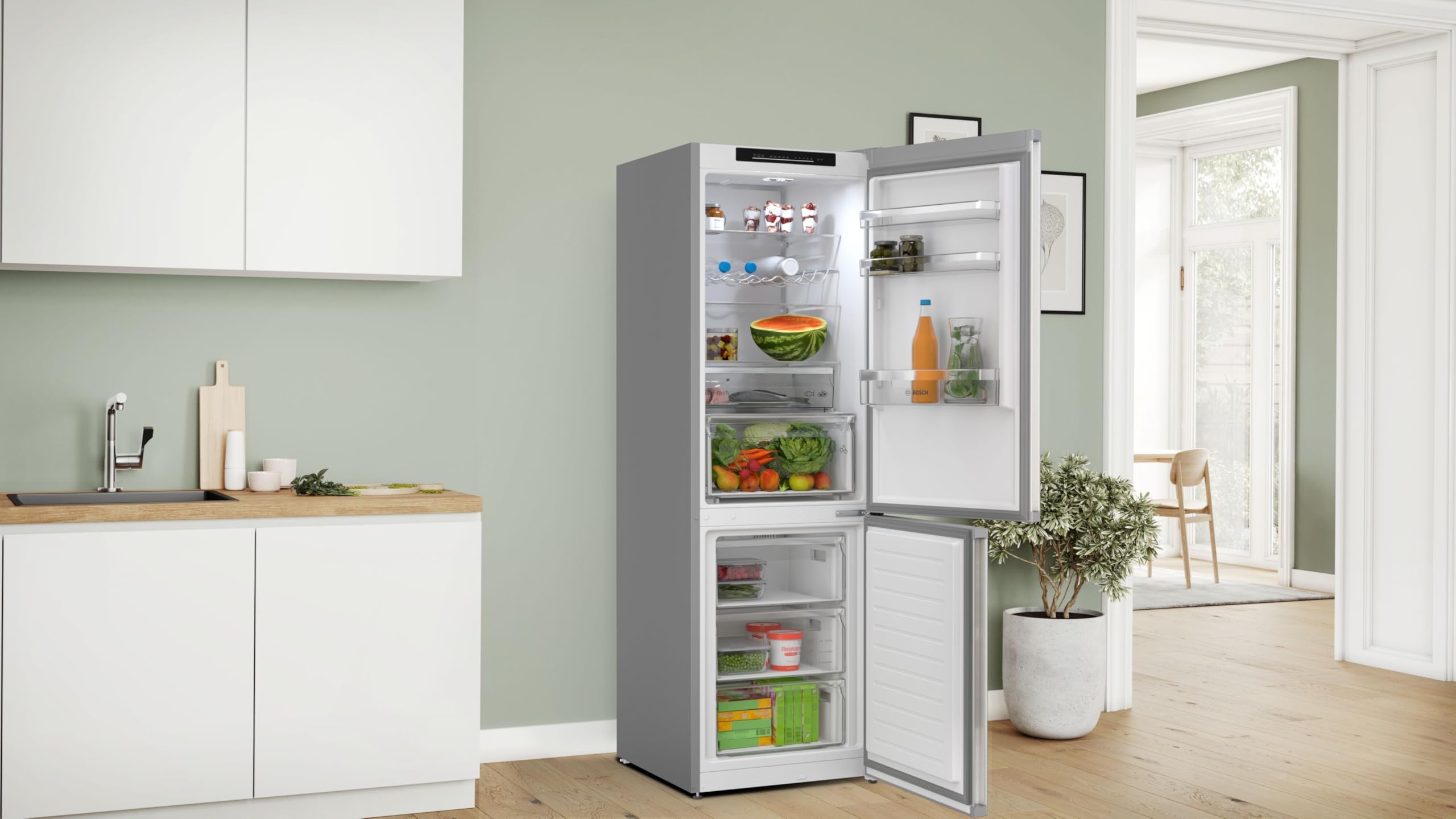 Bosch Serie 4 Kühl-Gefrier-Kombination 186x60 cm Total No Frost KGN362LAF
