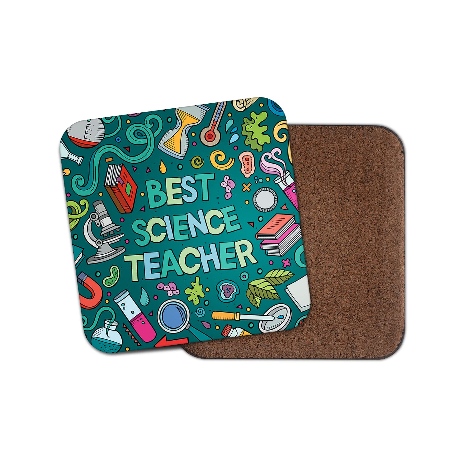 Square Single Coaster - Best Science Teacher Ever World's Chemistry Physics Biology Number One Teachers Tutor School Kids College University Gift #78699