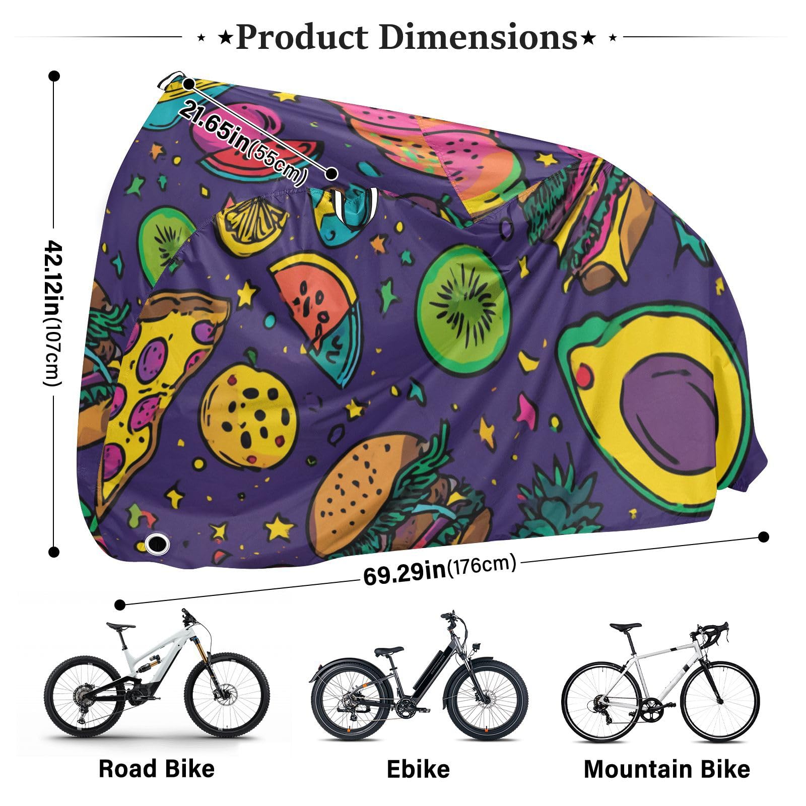 Copertura per bici da esterno impermeabile con fori di bloccaggio per interni ed esterni, adatta per la maggior parte dei cobertor para bicias para lluvia y sol