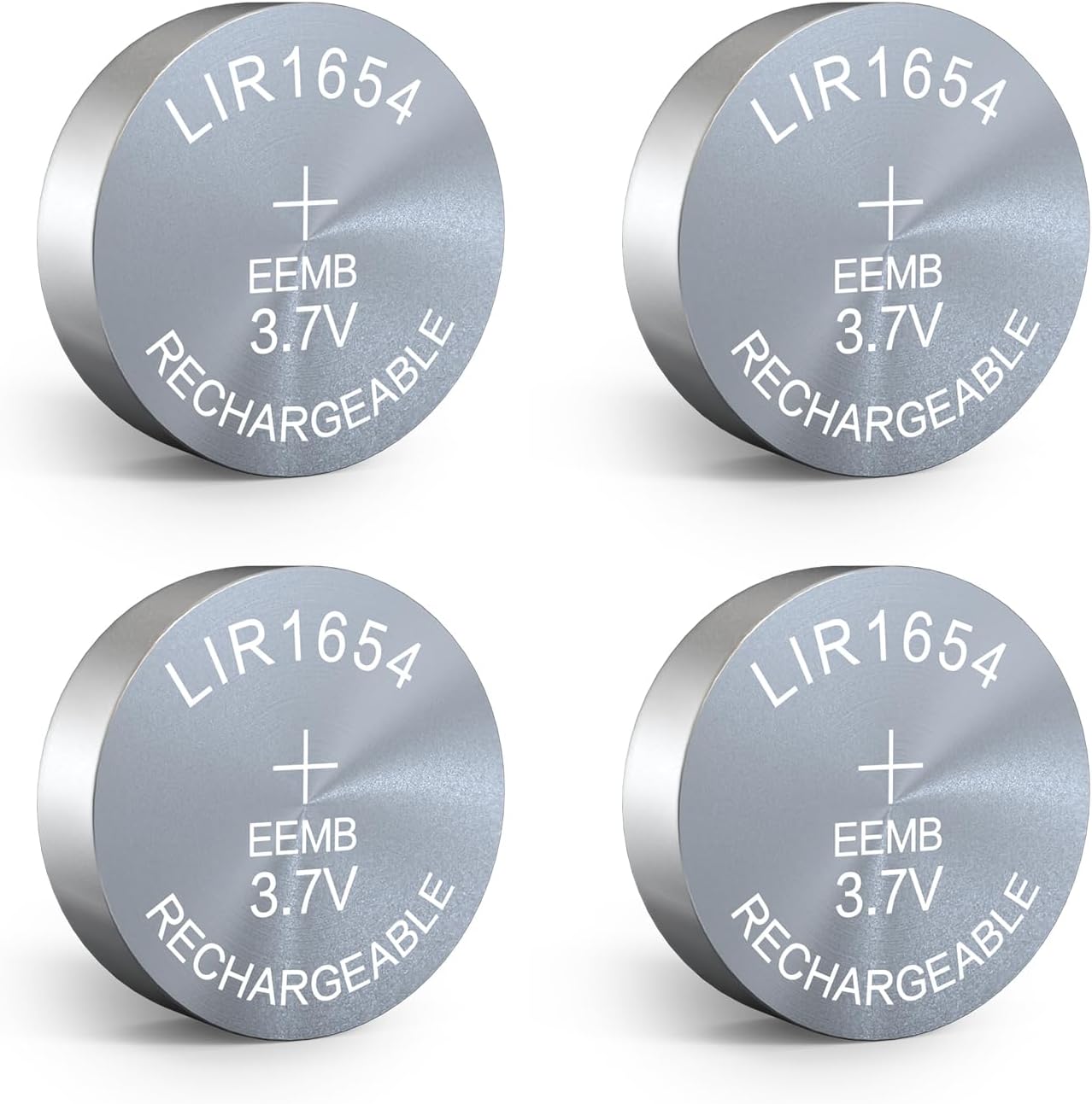 EEMB 4PACK LIR1654 Rechargeable Battery 3.7V Lithium-ion Button Batteries Coin Cell Battery for Earphone Wearable Device Watch