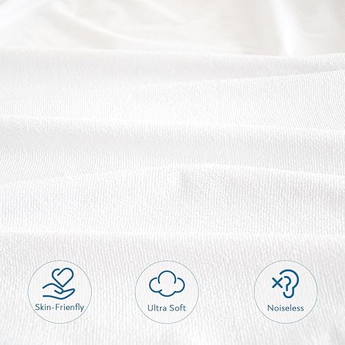 Miniatura 5 de Cubrecolchón de tela de toalla impermeable, para colchones de hasta 8 pulgadas de alto, transpirable y agradable al tacto, lavable a máquina, tamaño