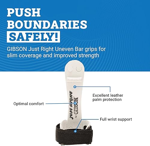 Miniatura 2 de Gibson Just Right - Agarres de gimnasia irregulares para mujer, agarre de cuero duradero con cierre de velcro para un agarre seguro, empuñaduras de