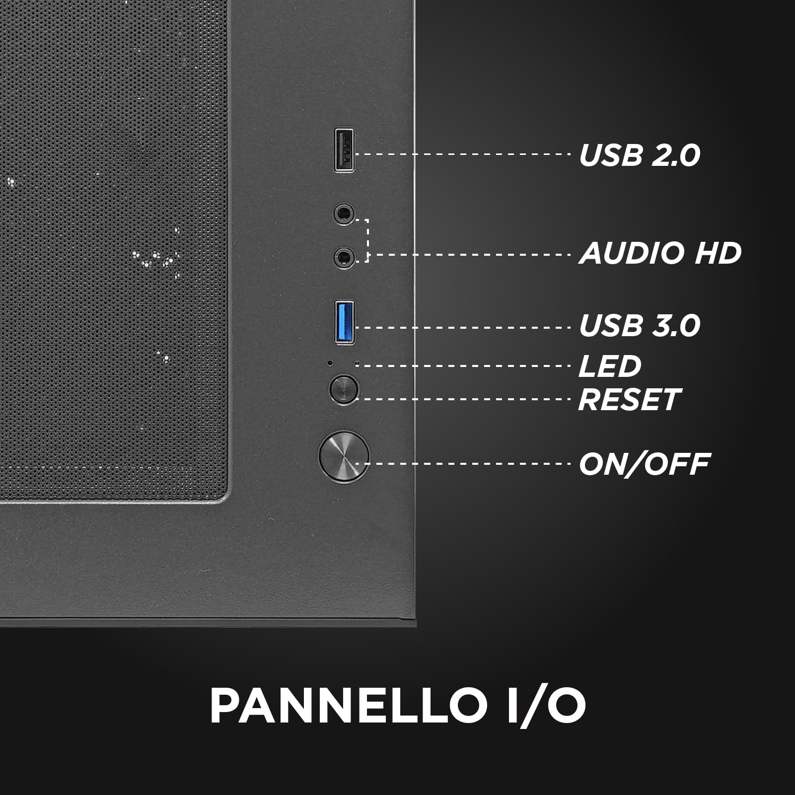 Nuwo Flow FK100 | Case PC Gaming Micro-ATX Mini Tower Nero | 3 Ventole ARGB 120mm Incluse | Doppio Vetro Temperato Panoramico | Airflow Mesh | USB 3.0