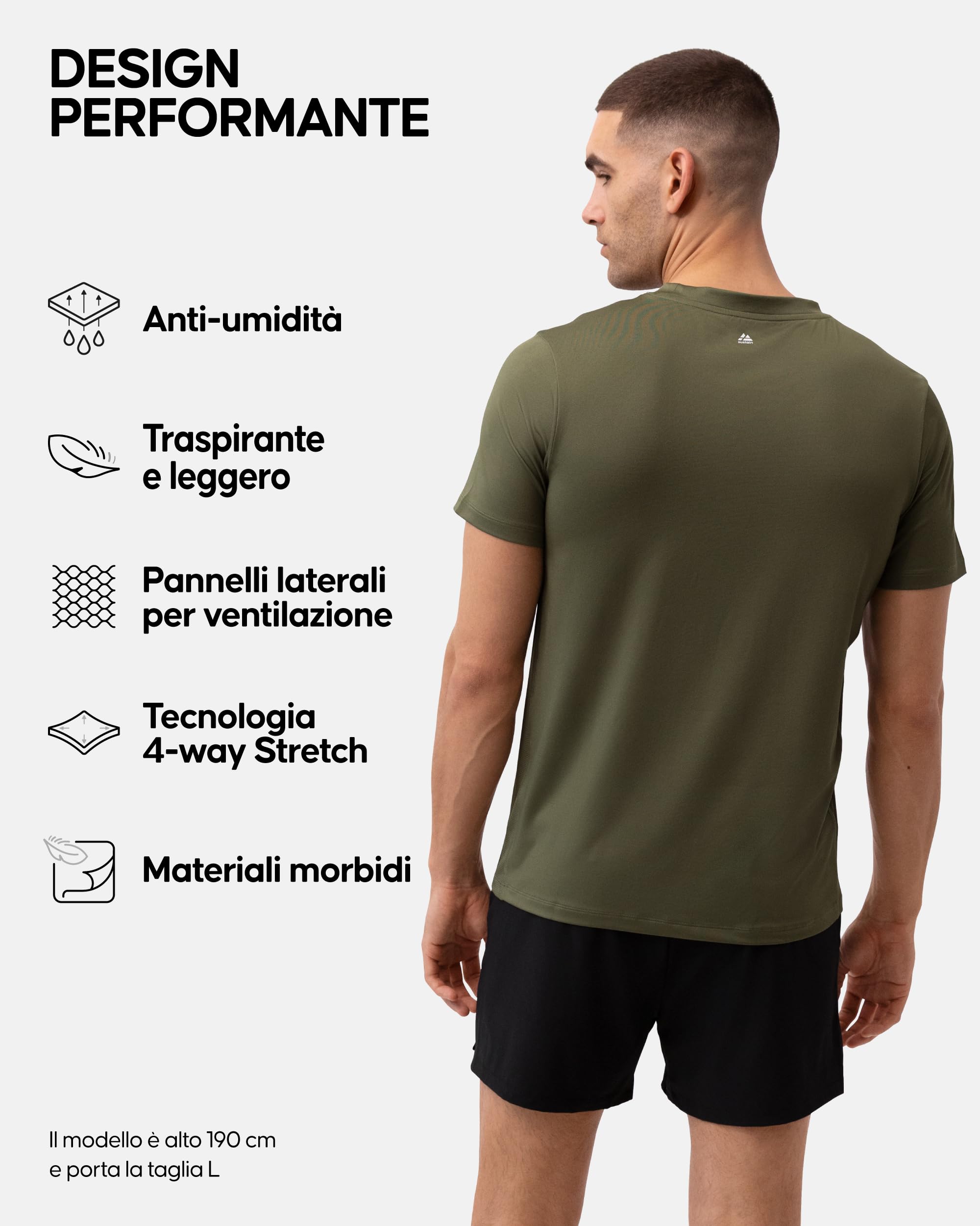 DANISH ENDURANCE Maglietta Uomo Palestra, Quick Dry, Pacco da 1 o 2 | T-shirt sportiva in materiali sostenibili, quick dry, traspirante e leggera, per fitness, palestra e uso quotidiano