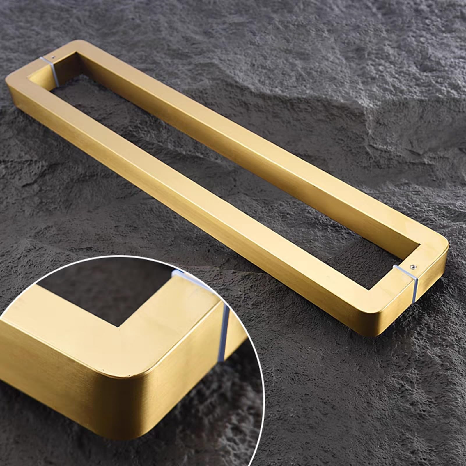 HYLYGFH Modern Minimalist Double-Sided Barn Door Handle, Brushed Stainless Steel Push Pull Shower Door Handle, Waterproof & Sturdy (Gold, 62.5cm / 24.6")