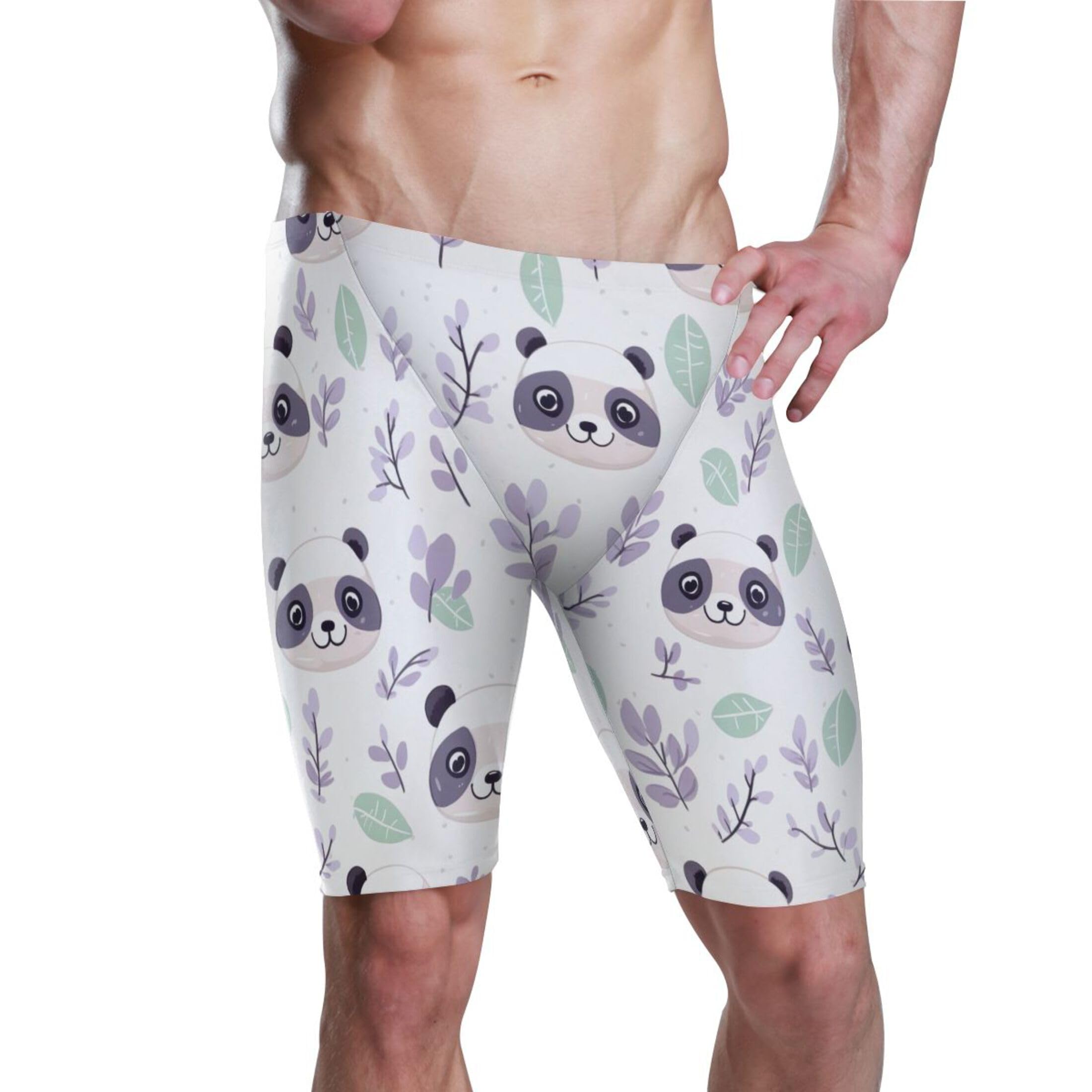 UMIRIKO Cute Panda Swim Jammers for Men Athletic Durable S B0402005