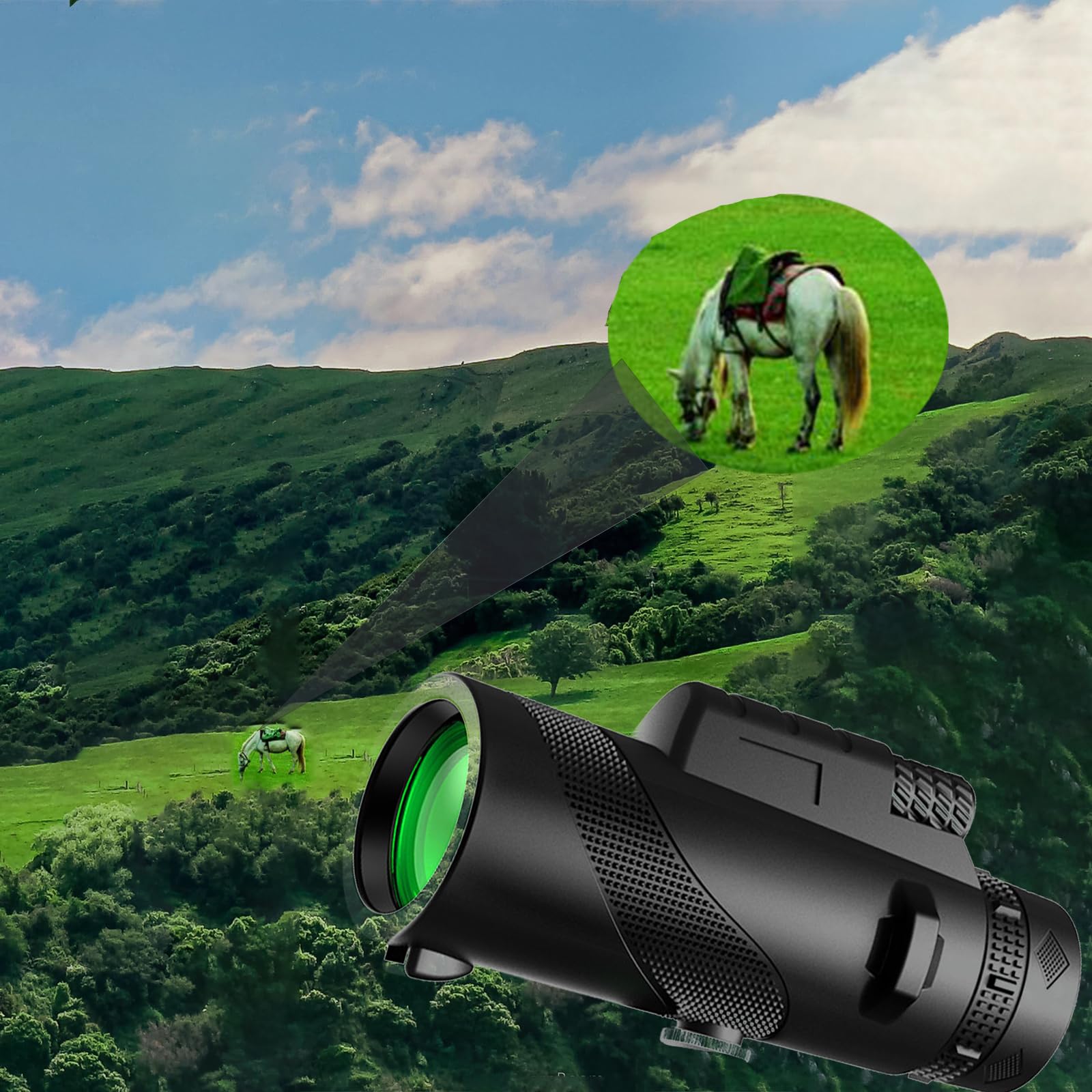 12x50 High Power Monocular Telescope With BAK4 Prism & FMC Lens - Perfect For Bird Watching, Hunting, And Outdoor Adventures