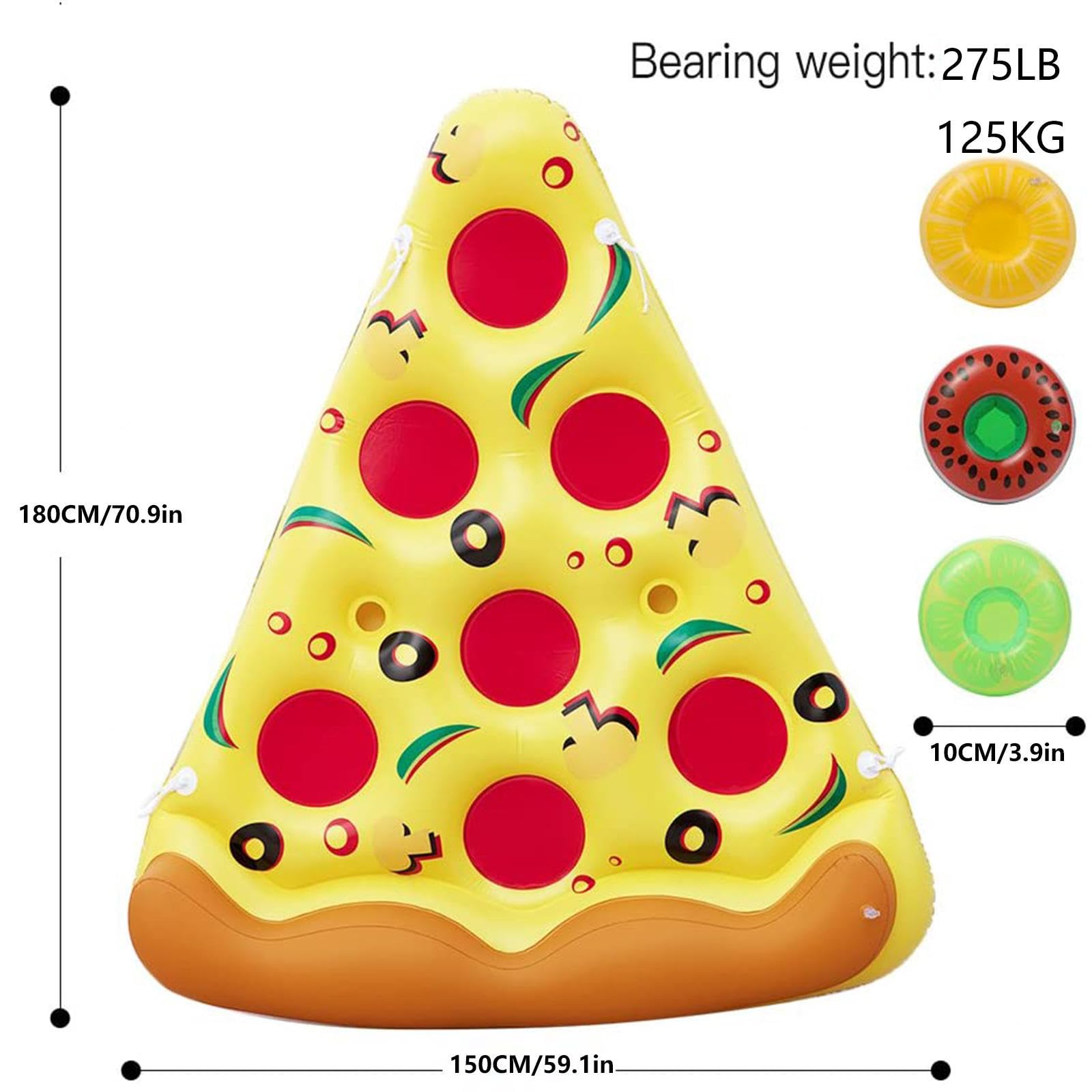 Bouée Géante Pizza – 1,8 X 1,5 M, Porte-gobelets, 100 Kg, Pour Piscine Et Plage