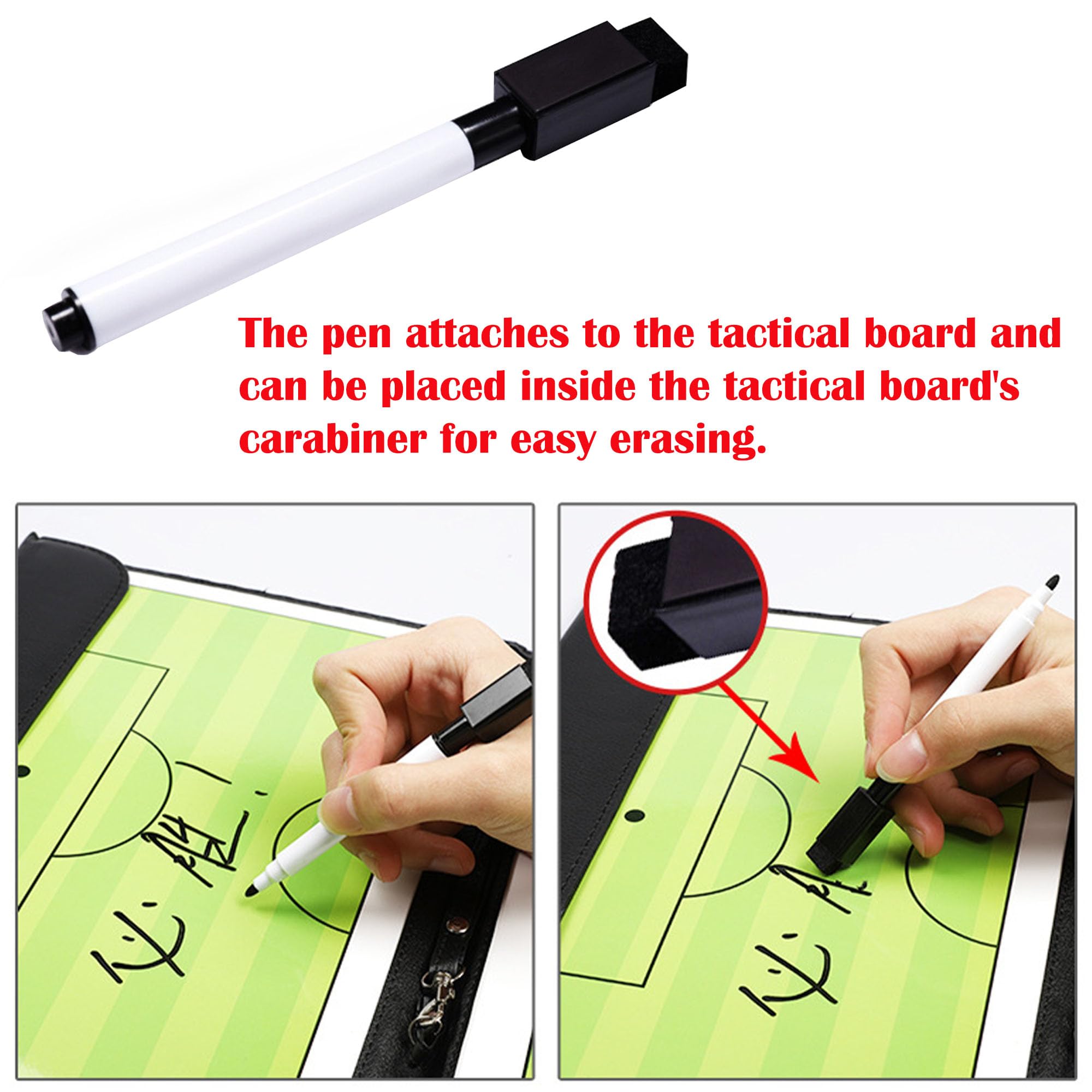 Tablero Táctico Entrenador de Fútbol Magnético Plegable Portátil con Bolígrafo y Peones