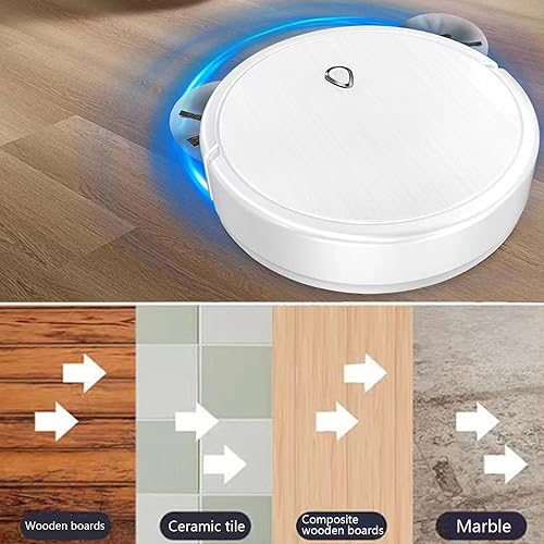 Miniatura 6 de Robot aspirador y trapeador robótico, arranque de un botón, diseño sin enredos, evitar obstáculos, ideal para suelos duros, pelo de mascotas