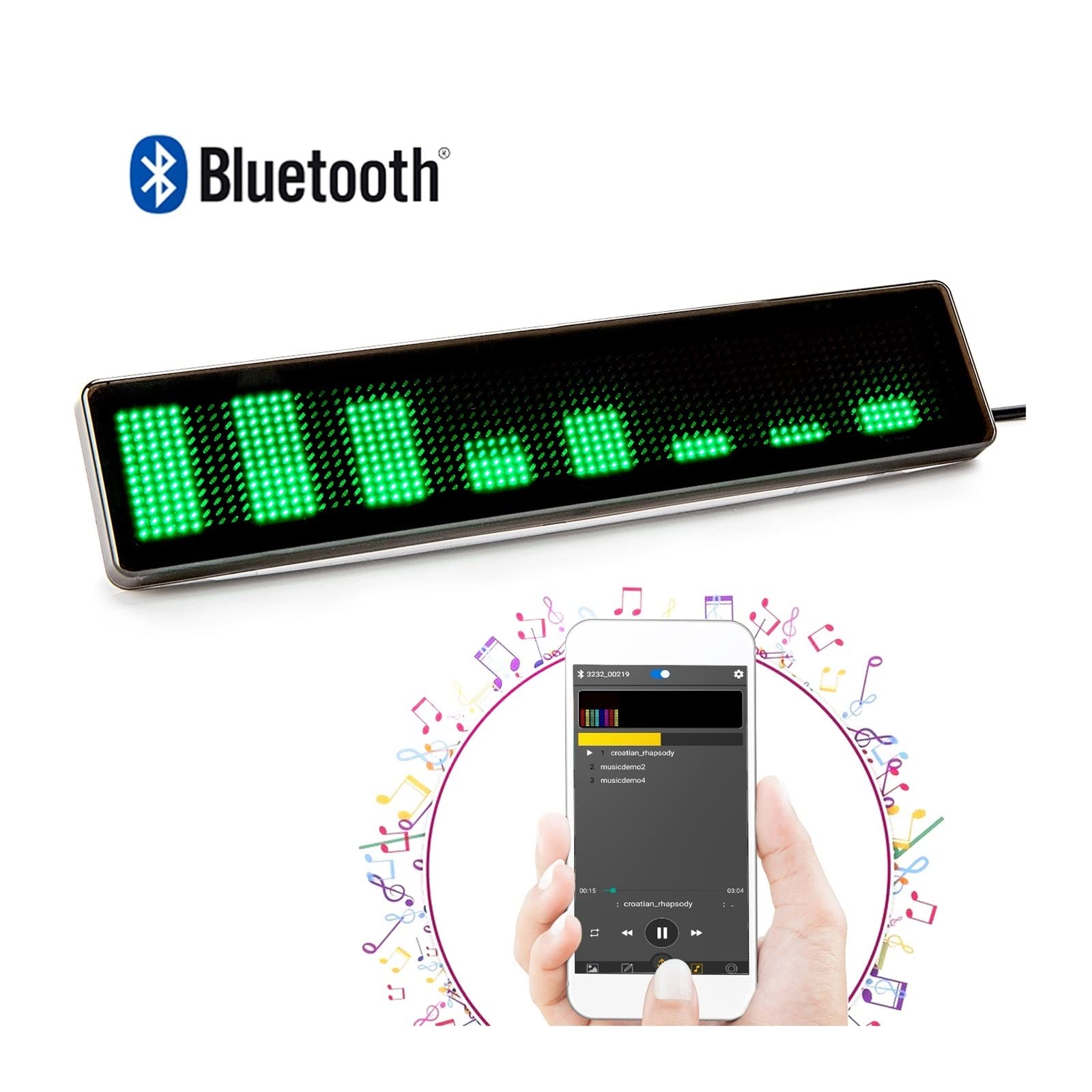 Panel LED 23CM Led wyświetlacz samochodowy znak SMD programowalny przewijany ekran LED na tylne okno samochodu z przyssawką USB do samochodu, baru, hotelu, ciężarówki(Rood)
