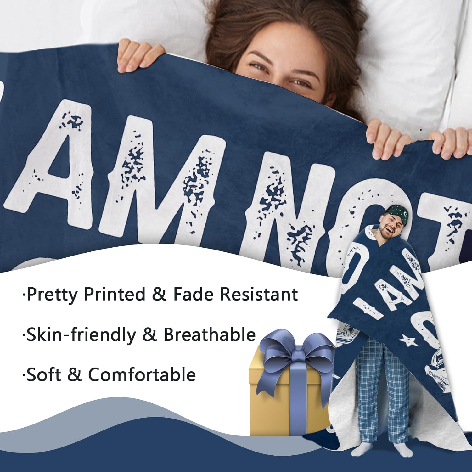 I am Not Old I'm Classic Vintage Car Gifts for Men Flannel Throw Blanket, Funny Fathers Day Birthday Ideas, Soft Blankets Cool Present for Older Husband Dad Grandpa 50" x 60" - Image 4