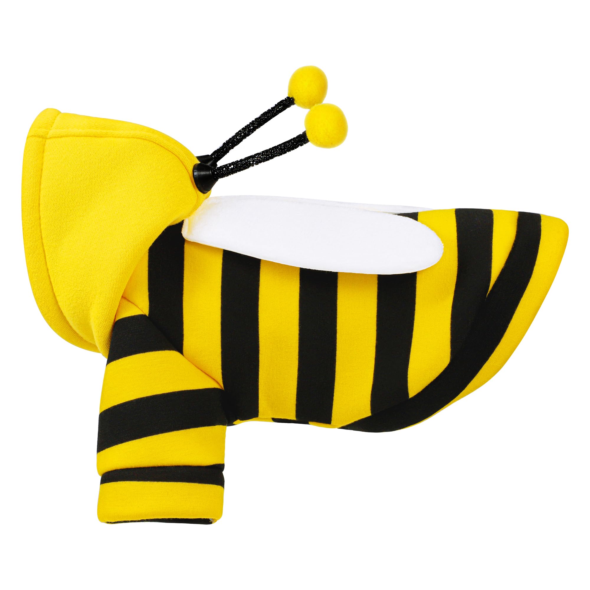 Adorable Bumblebee Halloween Costume Hoodie for Medium Dogs: Featuring Fun Wings and a Cozy Black and Yellow Sweatshirt Design, Perfect for Cosplay and Festive Celebrations! L