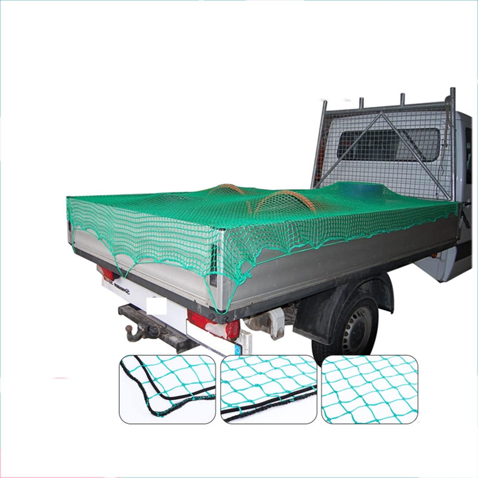 Robustes Gepäcknetz für Pickup-LKW, mit 12 Haken, Anhängergepäcknetz für Dachträger, Größe 1,5 x 2,2 m, Grün