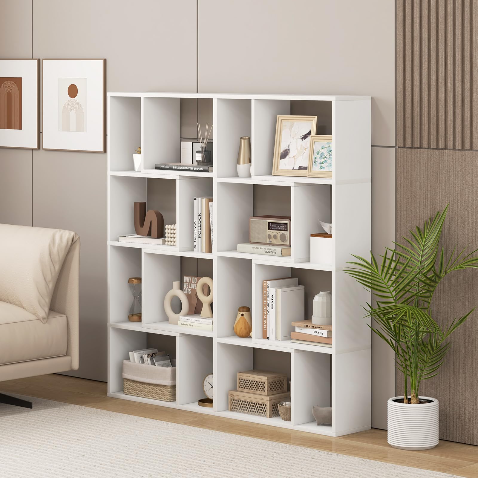 Amazon.com: Giantex 8-Cube Geometric Bookshelf Set of 2, 4-Tier