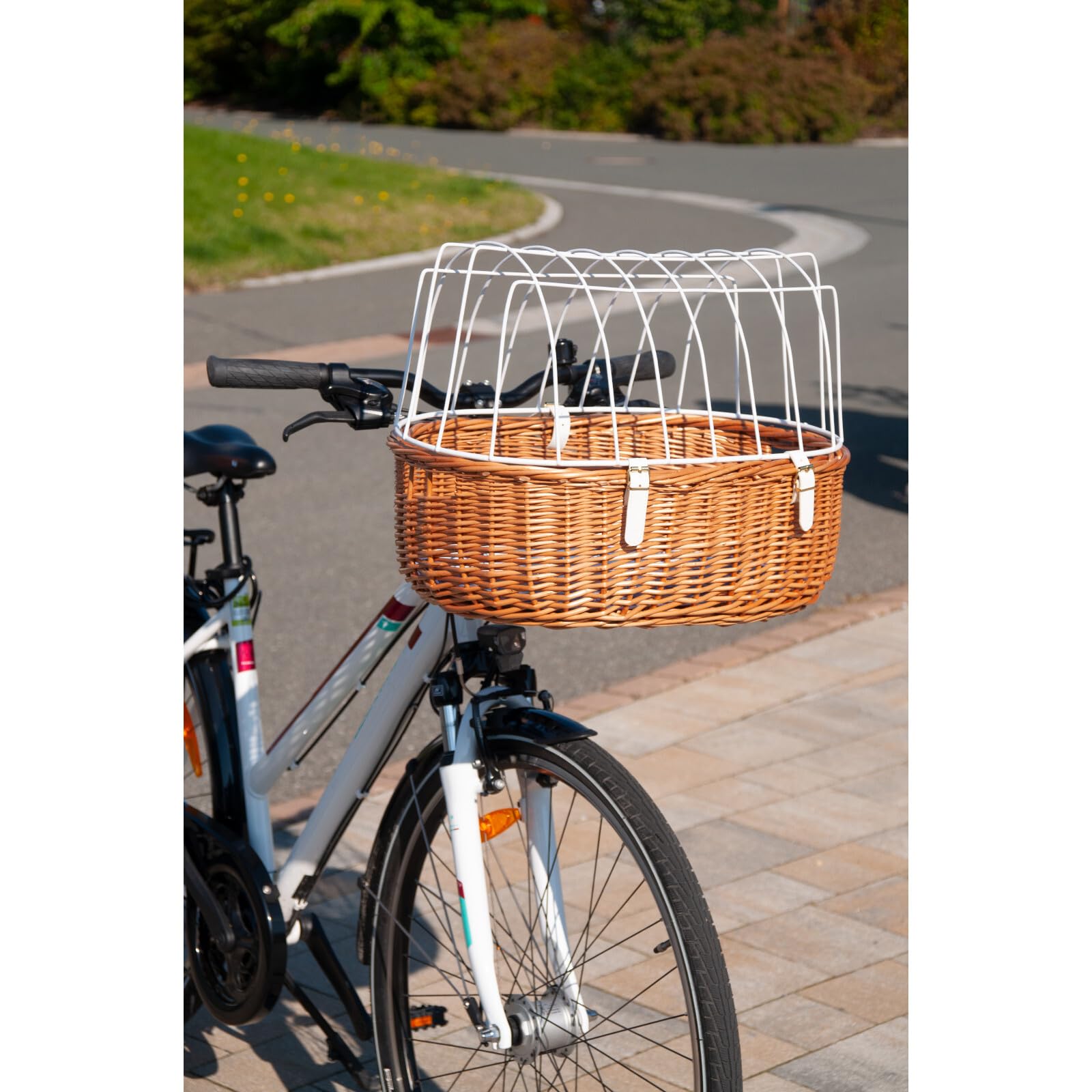 Aumüller Fahrrad-Tierkorb mit Halter + Schutzhaube, Steuerkopfmontage vorne
