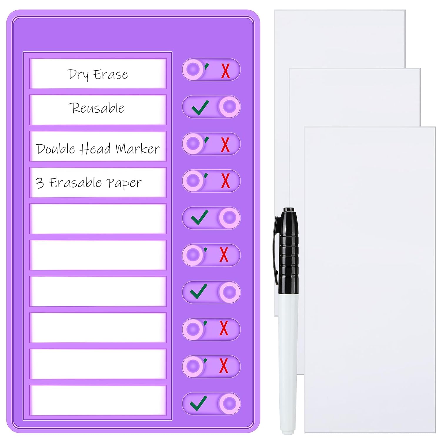 Dry Erase Checklist Board to List Memo Boards Slider Schedule Chore