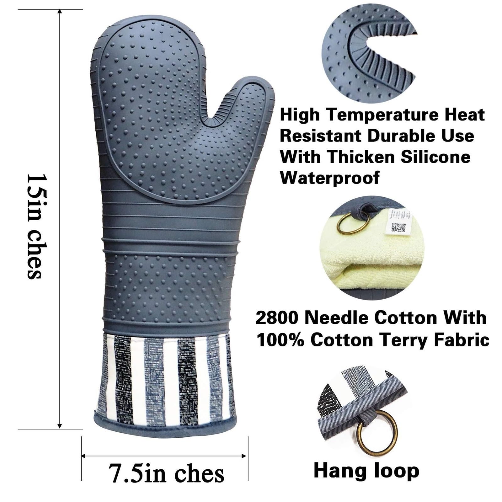 Gant Four Maniques Cuisine Gants De Four Résistants À La Chaleur, Gants D'isolation en Silicone, Gants De Cuisson Et De Cuisine Gant Cuisine