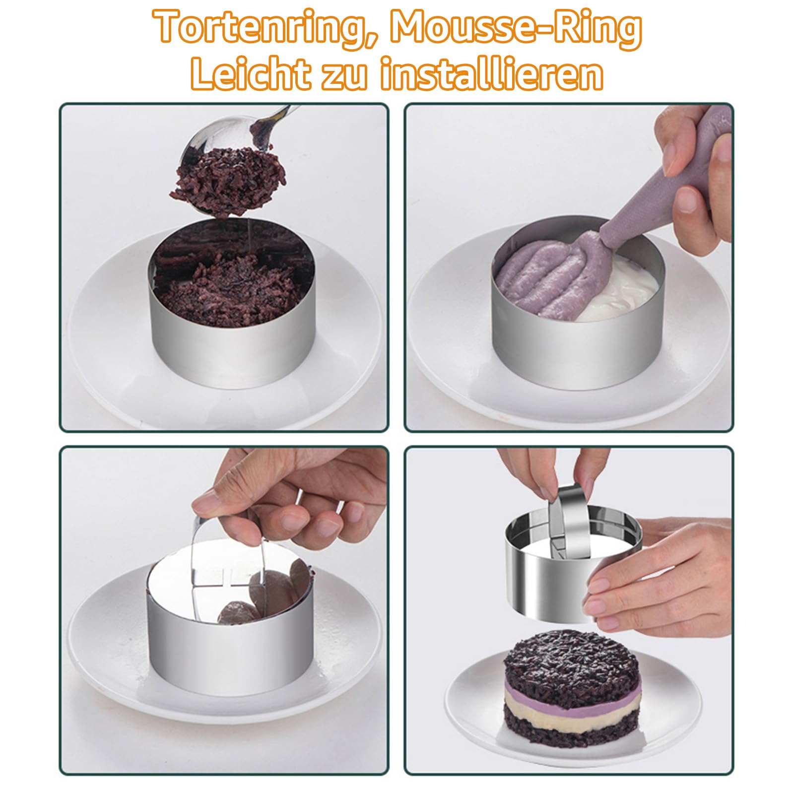 Tiau Anneaux à Perforés En Acier Inoxydable, Anneau De Ousse à Gâteau Perforé Paquet De 12