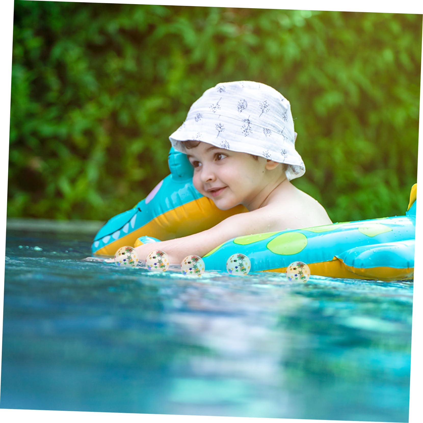 100 Piezas Bolas Rebotadoras Flotantes con Purpurina para Juguetes para Piscina y Playa para Actividades Acuáticas Verano