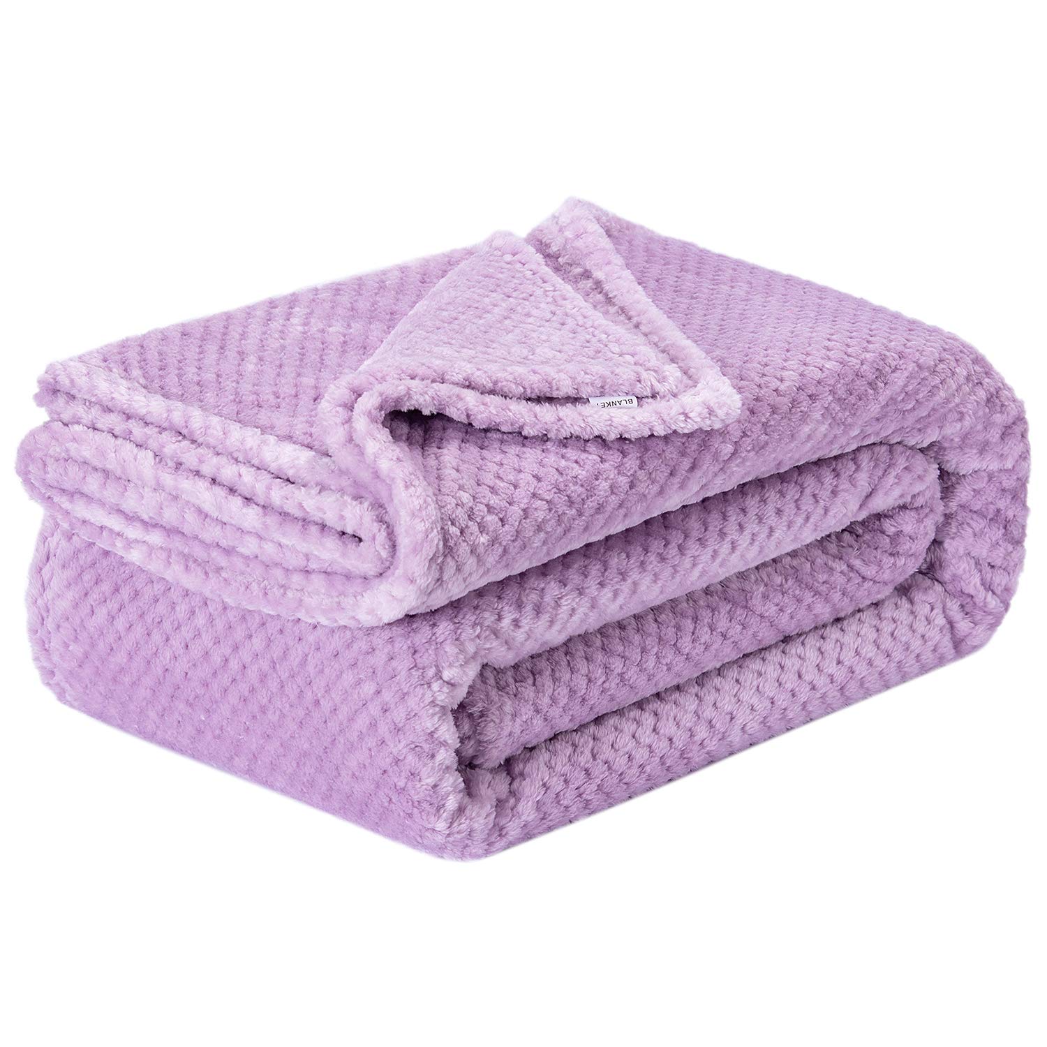 Fuzzy Throw Blanket, Plush Fleece Blankets for Adults, Toddler, Boys and Girls, Warm Soft Blankets and Throws for Bed, Couch, Sofa, Travel and Outdoor, Camping (Full Twin(70"x80"), XL2-Lavender)