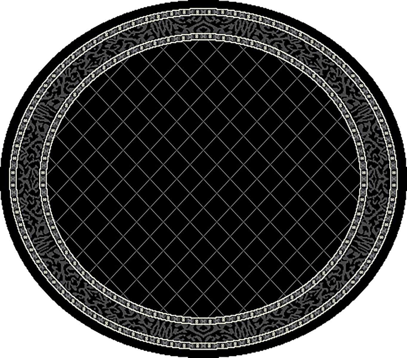SrS Rugs® Round Circle Large Small Living Room Mat Rug 13 Designs 3 Sizes (Border Diamonds, 160cm Circle) — image 1