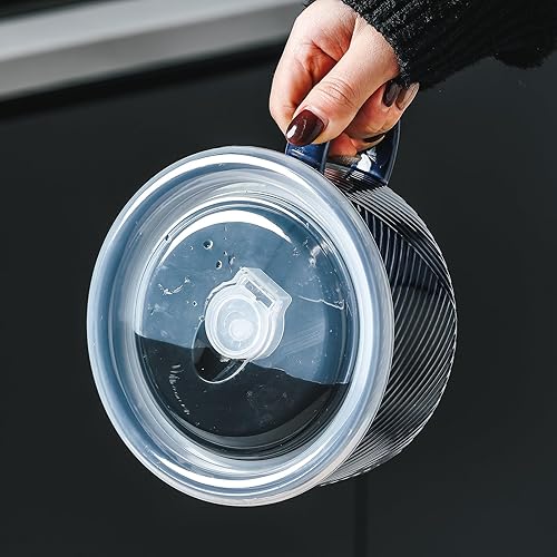 Miniatura 10 de Tazones de sopa de gran tamaño con asas taza de sopa de 38 onzas con asa, tazón grande de cerámica con tapa apto para microondas - Taza de sopa