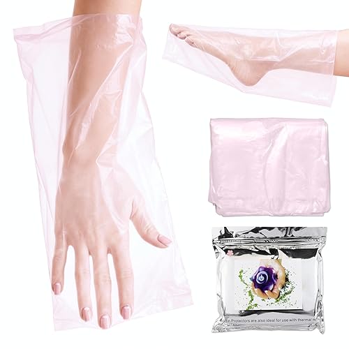 100 unidades – Guantes térmicos de cera de parafina para manos o pies uso profesional o personal (color tinta)